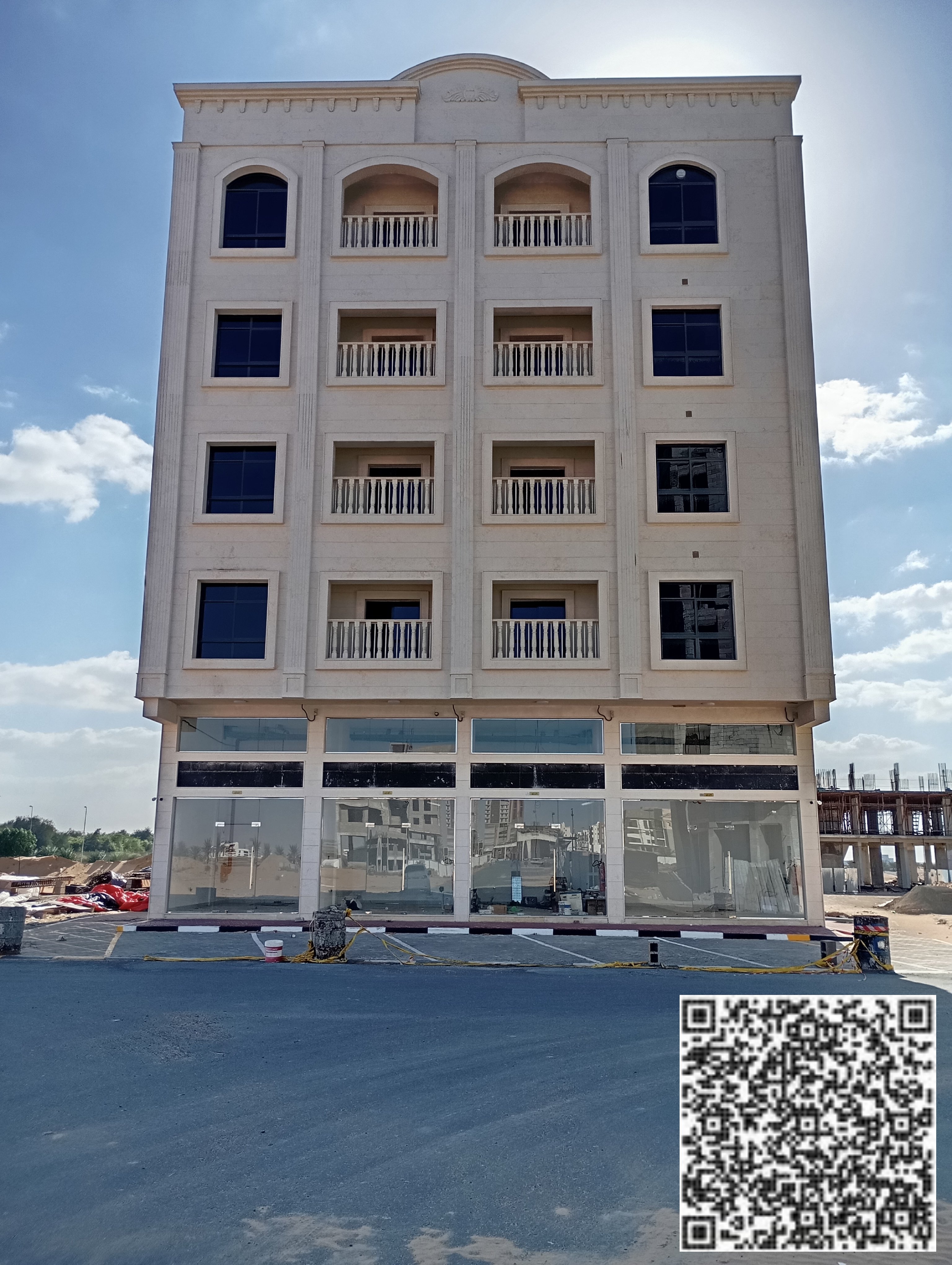 Brand New Building – First Occupancy | Water & Electricity Included | Stone Facade & Central AC | Al Alia, Ajman
