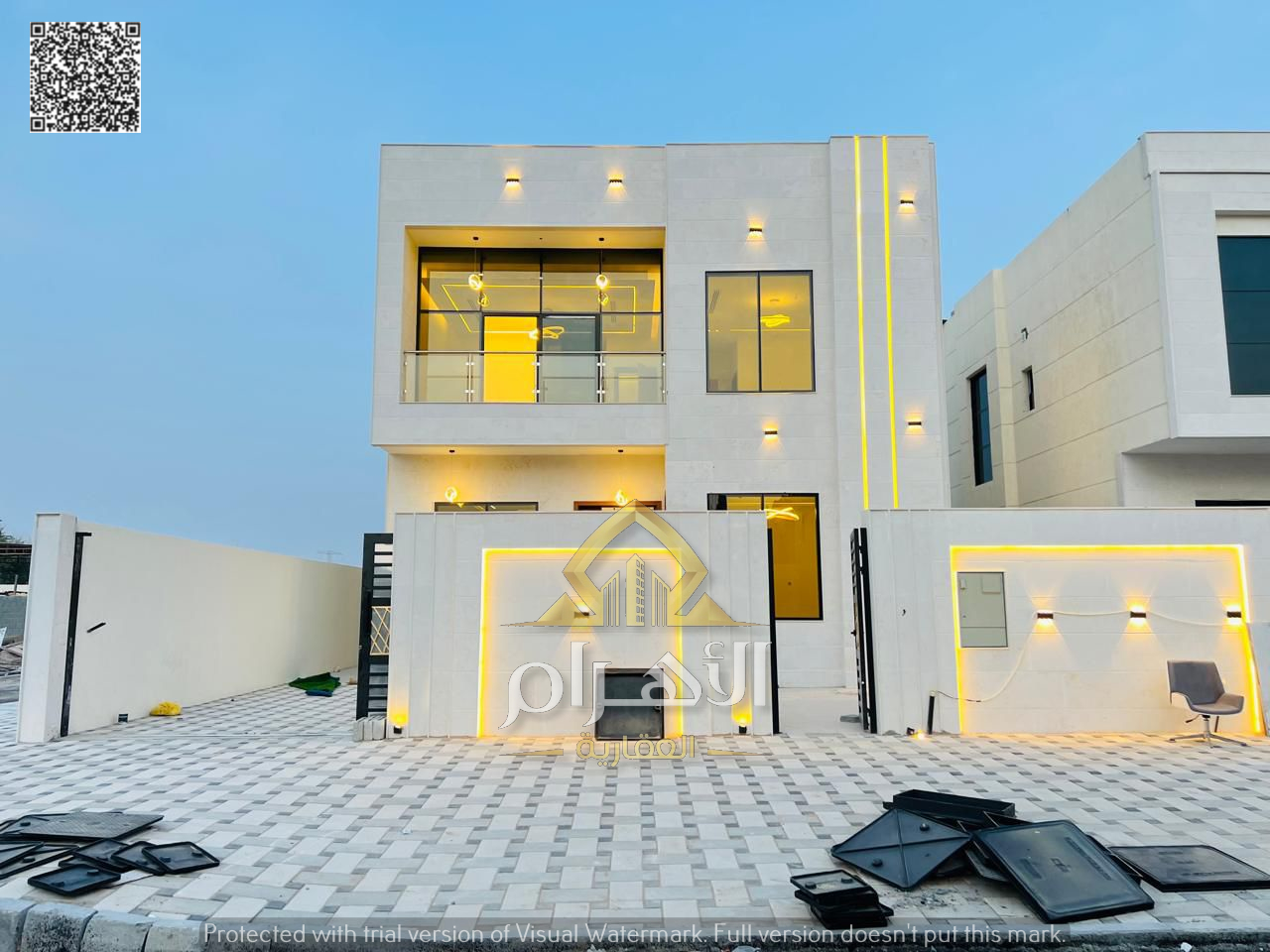 Ready-to-move-in villa for rent in Al Helio 2, Ajman - Fully central air conditioning + 3 master bedrooms, majlis, living room, maid's room, and stora
