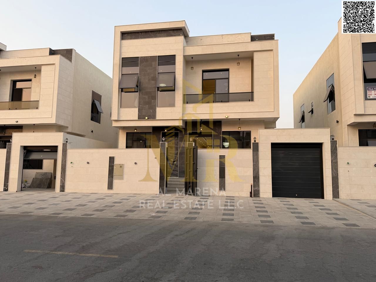 Two luxury villas for sale in Al Bahia | 5 master bedrooms with central air conditioning, freehold ownership