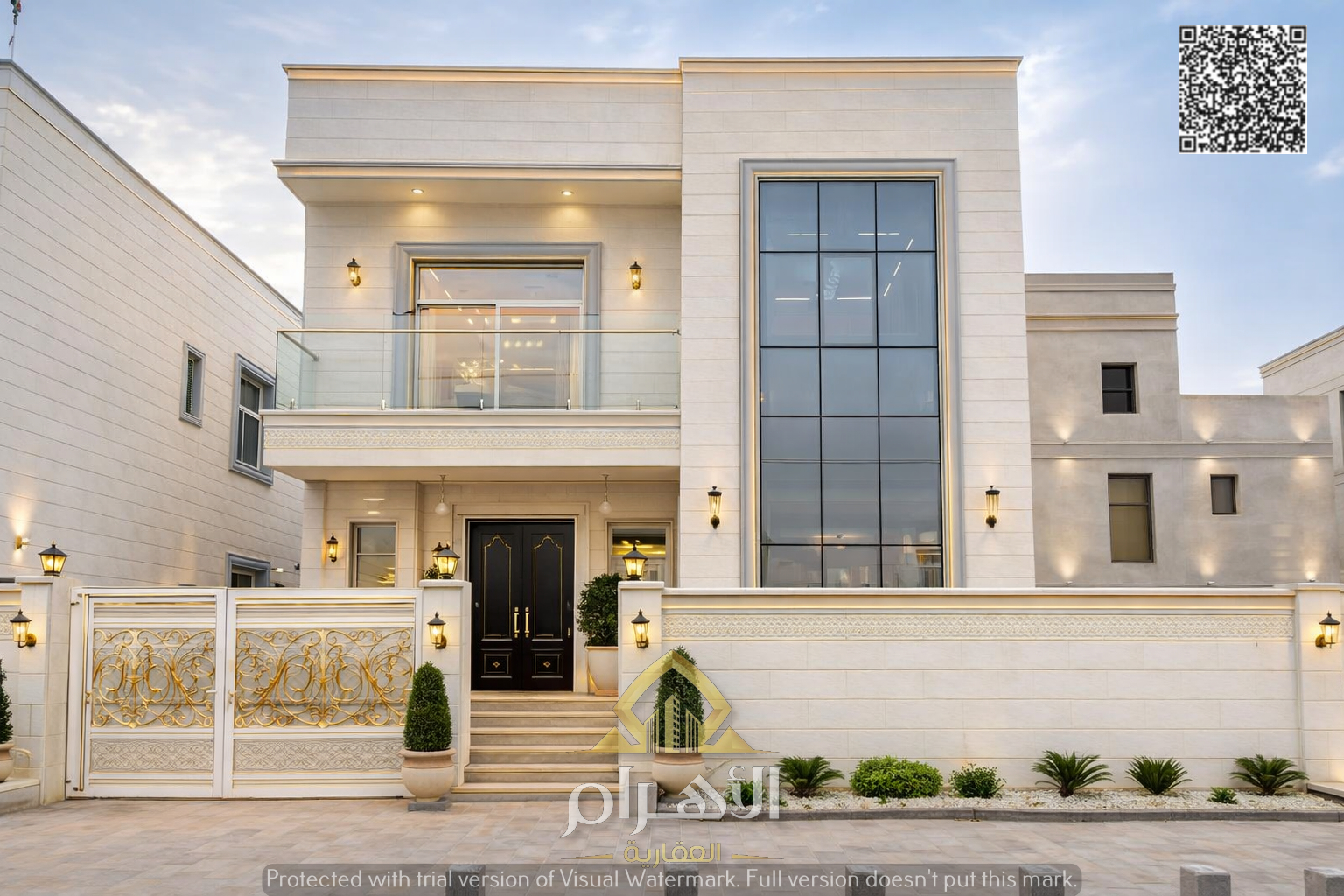 Luxury villa for sale in Al Zahia, all-inclusive (registration fees + electricity + water + air conditioning), ready for immediate occupancy - with a