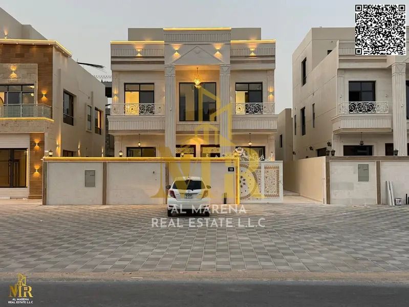 Luxury super deluxe villa for sale in Al Helio 1 area, Ajman, price including registration and ownership fees.
