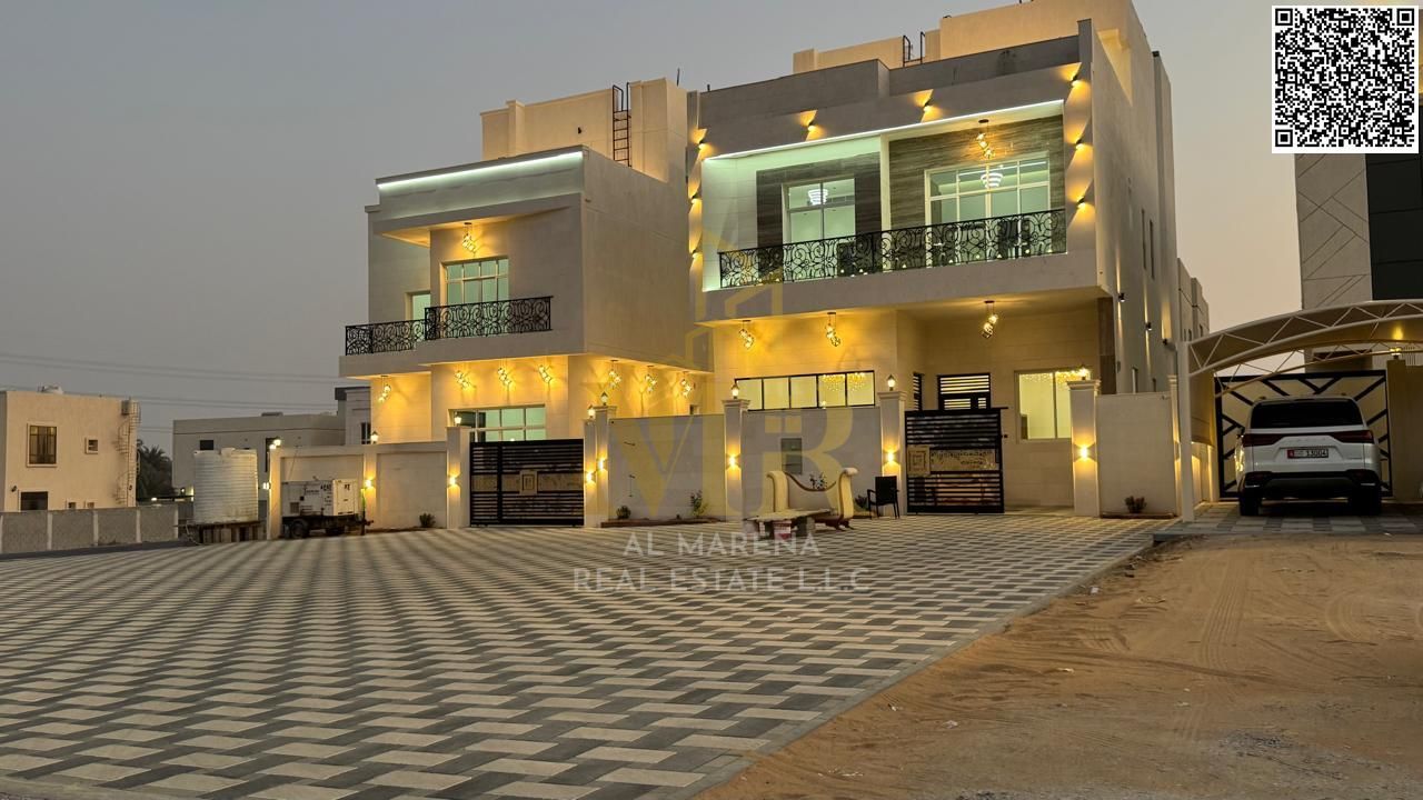 Luxury super deluxe villa for sale in Al Helio 2 area, Ajman, price includes air conditioning.