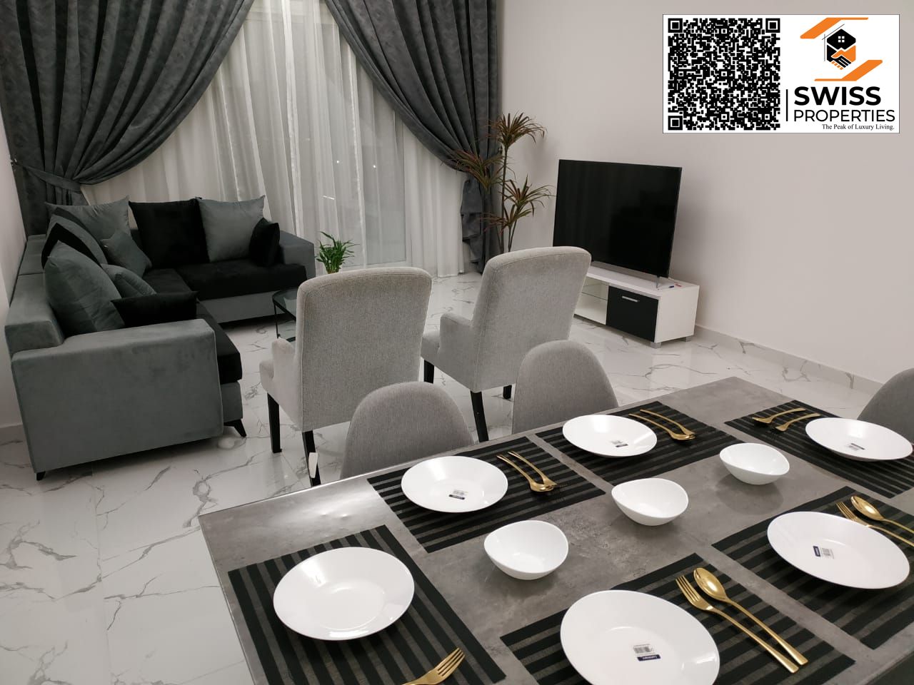 Fully Furnished 2 bedroom hall, (2bhk) Oasis tower, Rashidiya 1, Ajman
