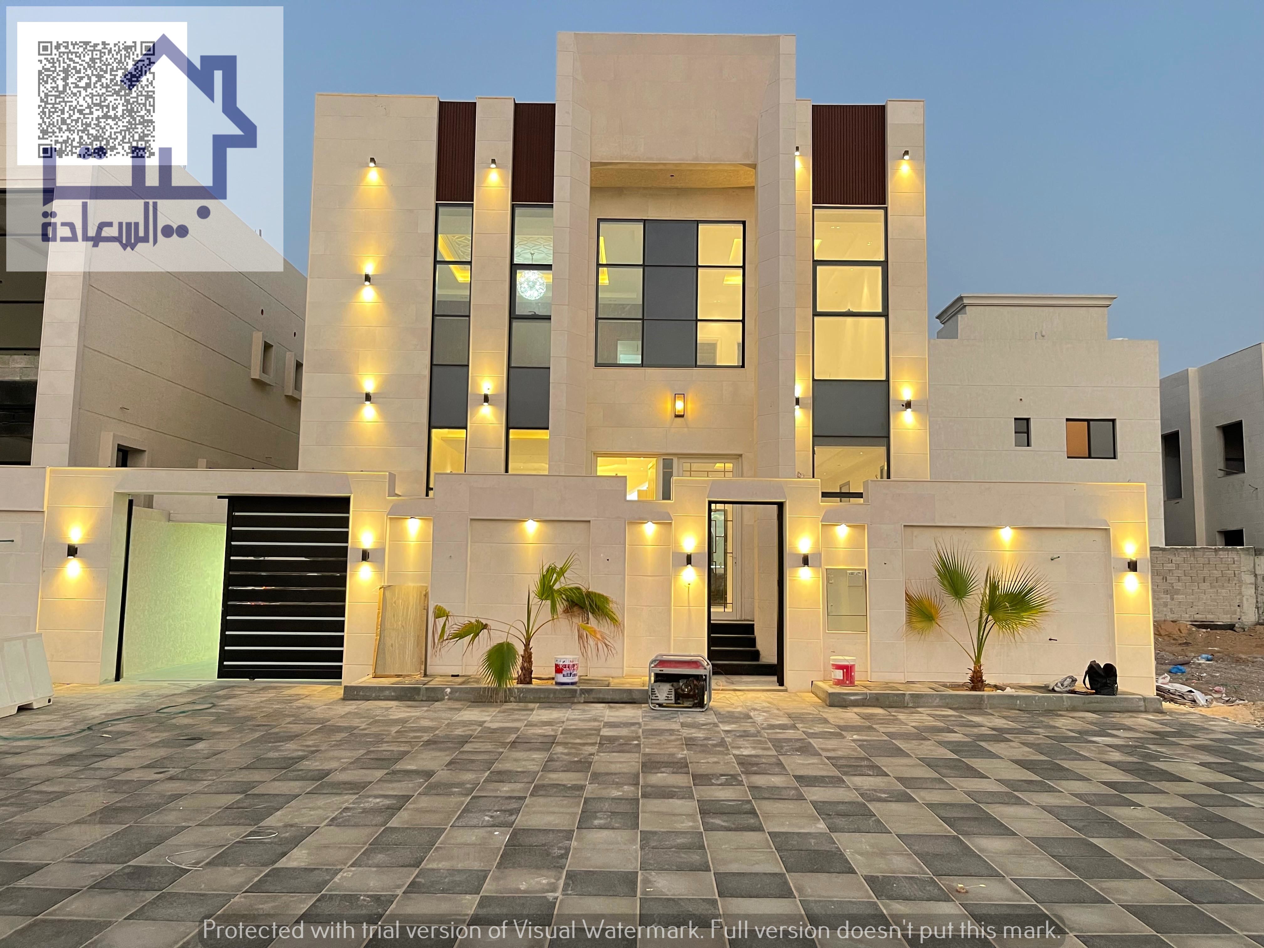 Modern villa for rent in Al Helio area (Ajman), five master bedrooms, close to all services and near Sheikh Mohammed Bin Zayed Road.