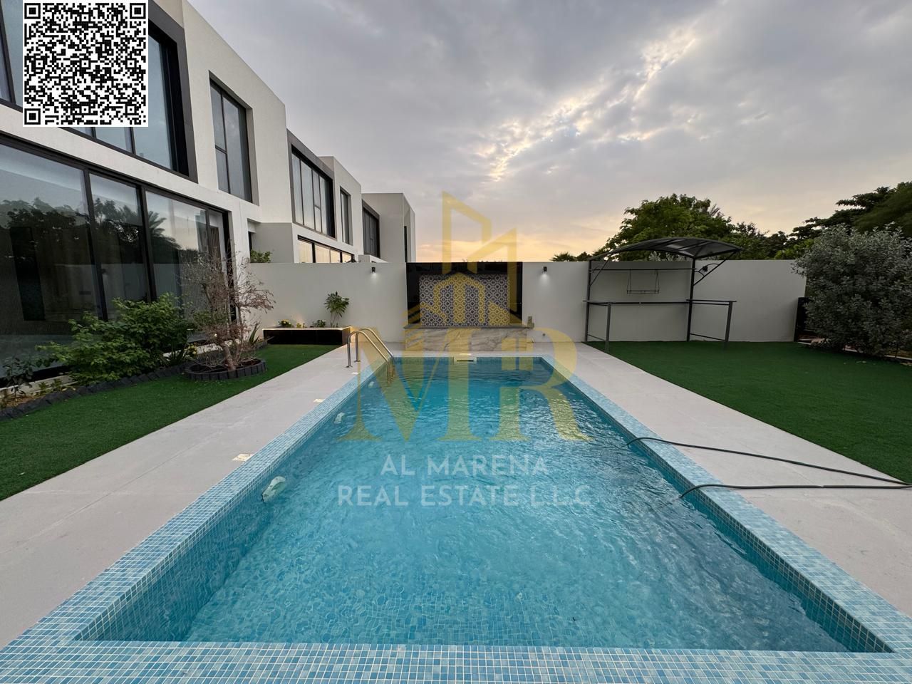Smart villa in the heart of Al Zorah complex, luxury and distinction at every turn, 4 master bedrooms, swimming pool and private garden, price include
