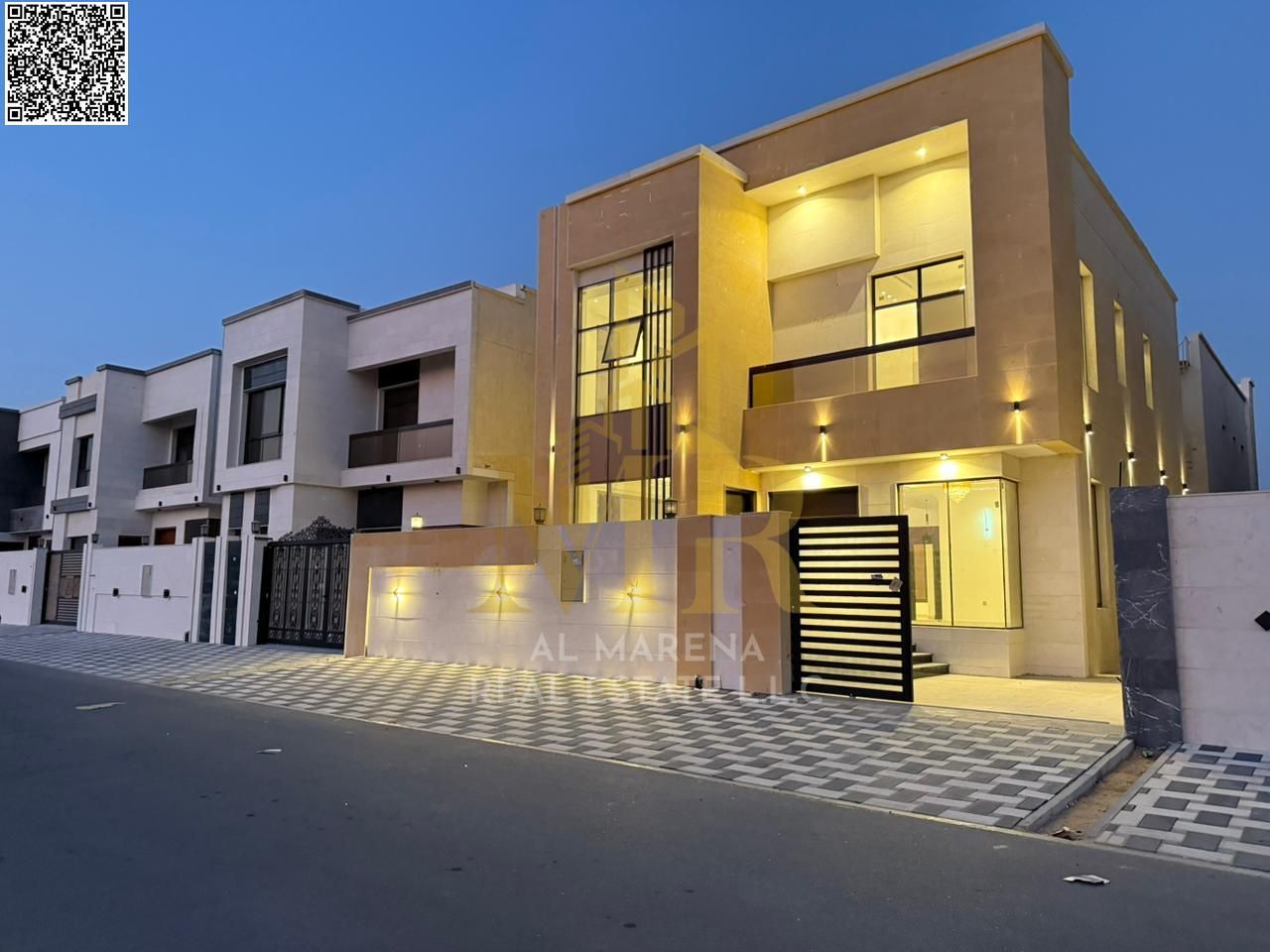 A villa with all electricity, water and air conditioning fees included, on the main street, ready to move in, in the most prestigious areas of Ajman.