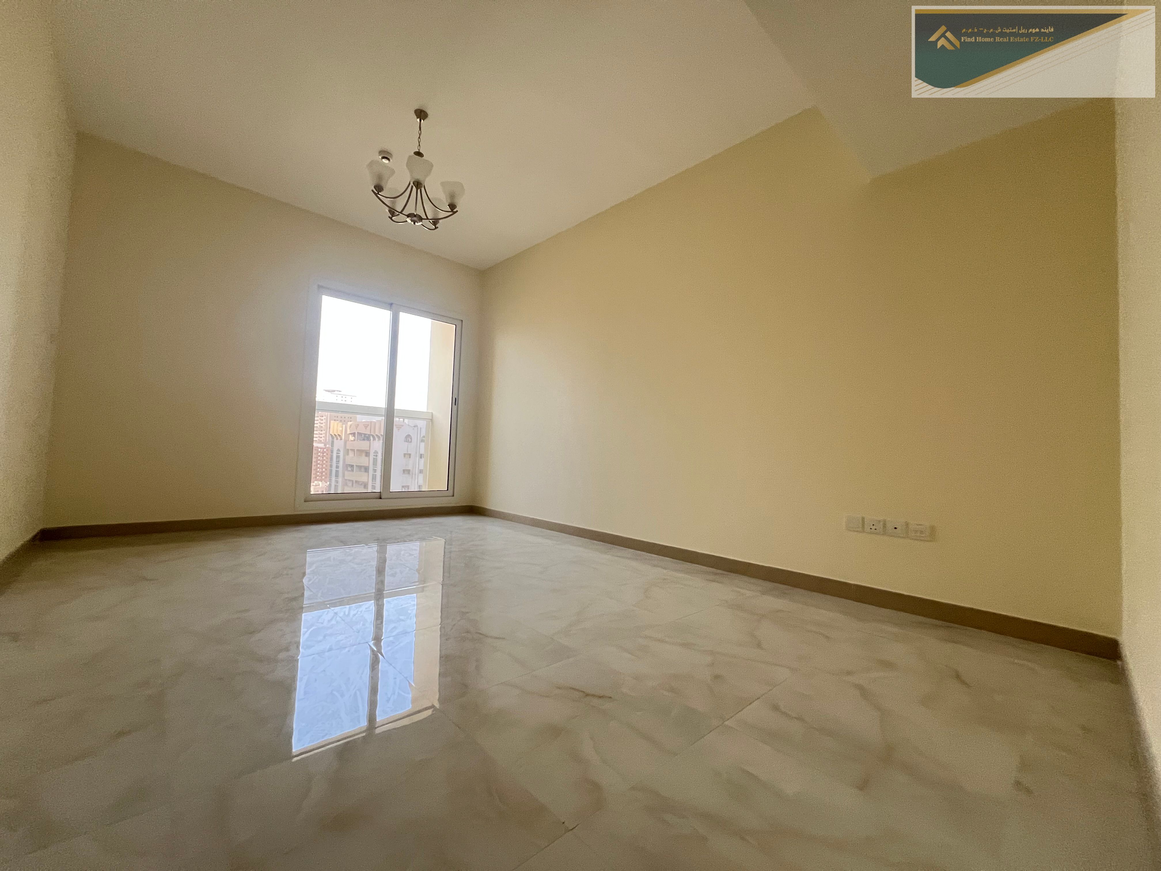 BRAND NEW BUILDING WITH CAR PARKING 1BHK 2 WASHROOM WITH BALCONY FULLY SPACIOUS APARTMENT ONLY FOR FAMILY JUST 35k IN ABU SHAGARAH