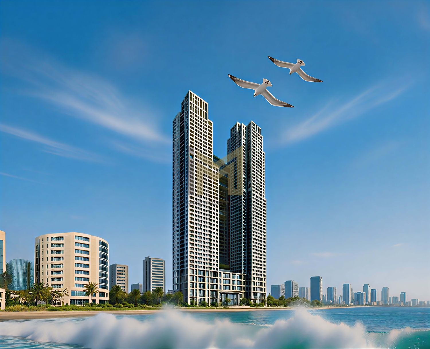 Total Sea View | 20 Floor | Three Bedroom Apartment | The Mawjan Recidance Tower | First Payment: 151,485 AED | No Transfer Fees & No Commission
