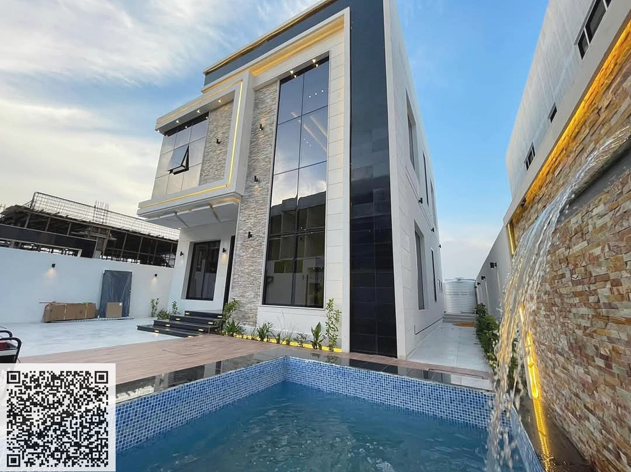 Luxury villa for sale with a swimming pool in Al Yasmin, Ajman | 3 master bedrooms + majlis + living room | Freehold