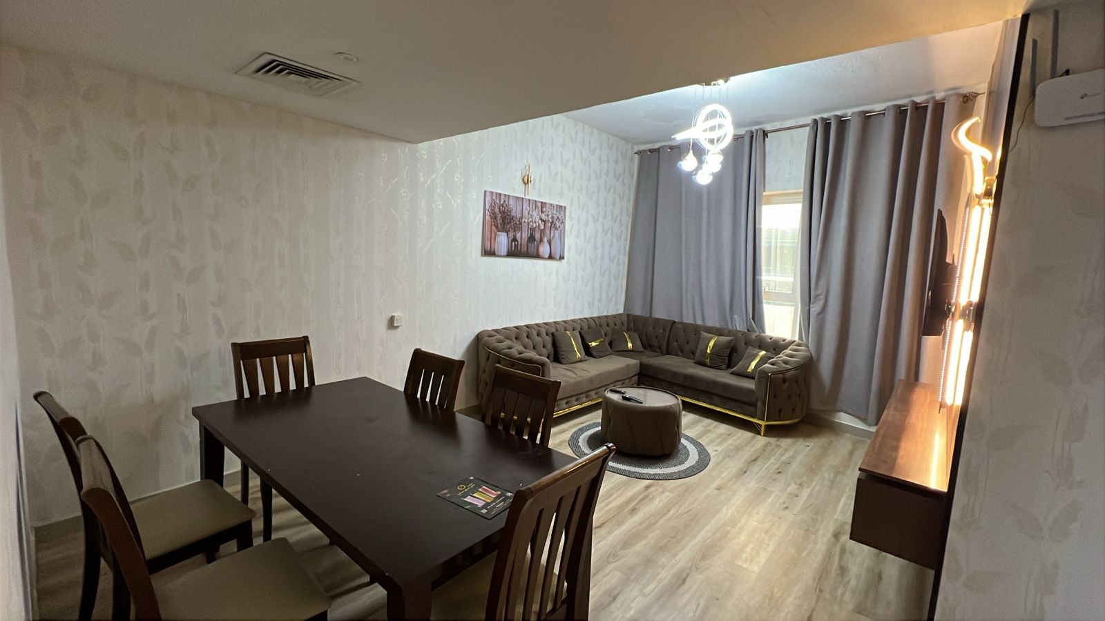 Furnished 2-bedroom apartment for monthly rent in Al Jurf 2 Ajman, Garden City Towers, spacious, utilities included.