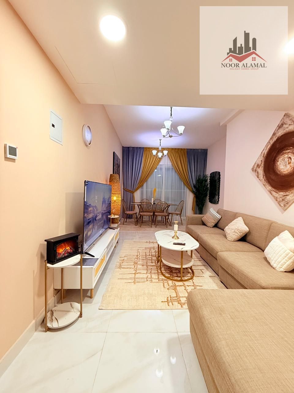 Sharjah, Al Taawun, two bedrooms and a living room, first occupancy, fully furnished with super deluxe hotel-style furniture.