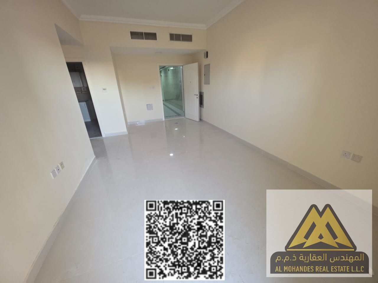 One bedroom and living room for annual rent in Al Jurf Industrial Area, in a prime and excellent location.