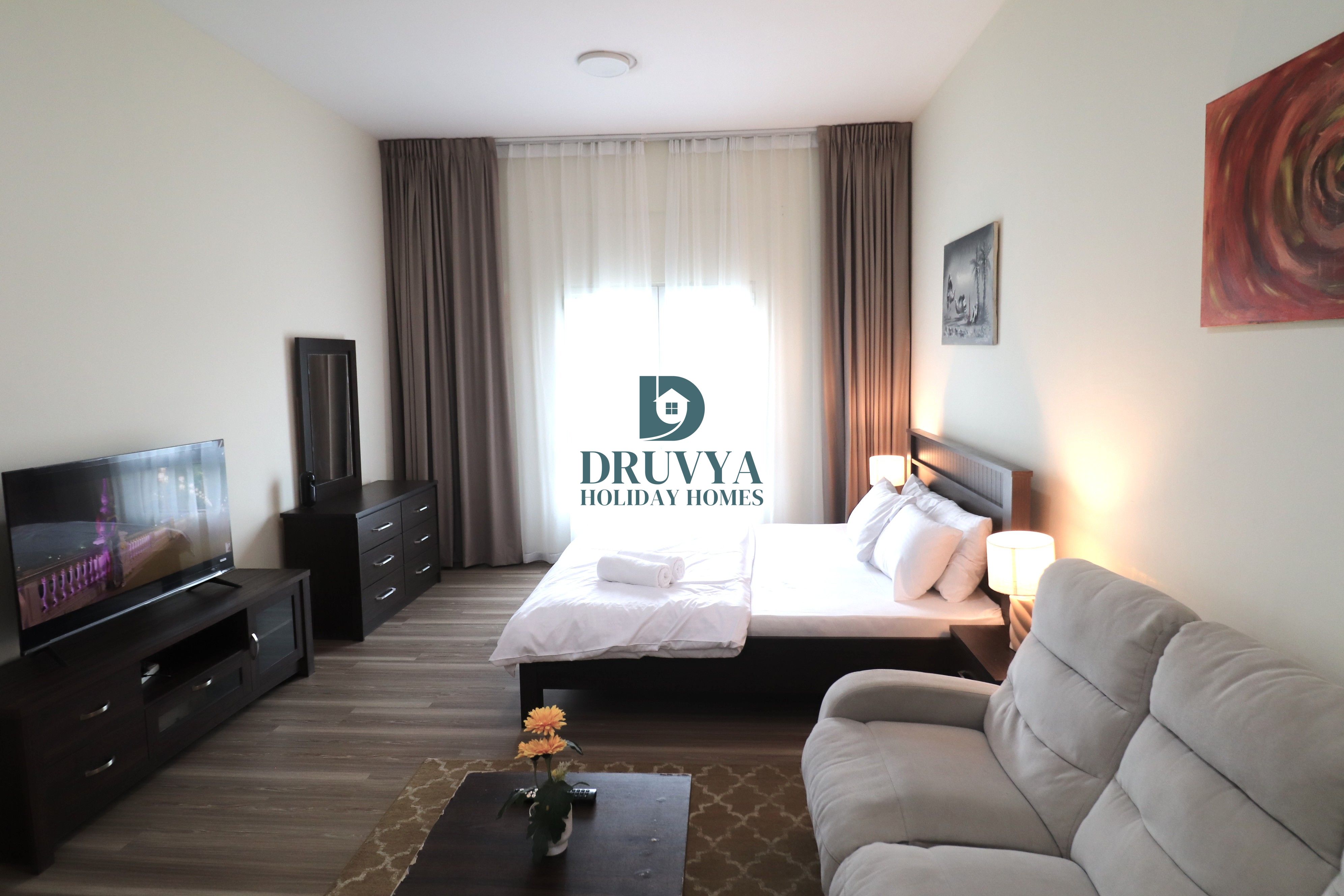 Fully Furnished Studio with Balcony Near Metro Station Monthly AED 7000/-