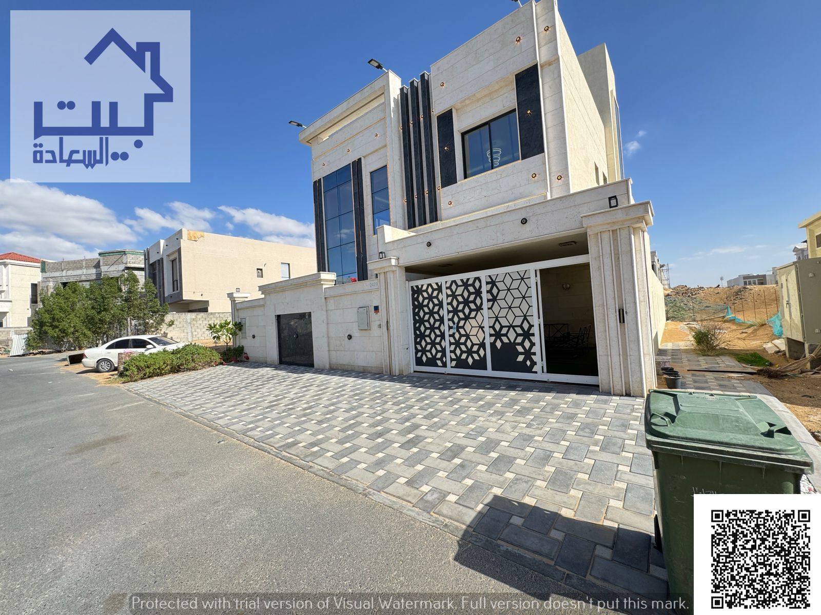Villa for rent in Al Yasmin area (Ajman), six master bedrooms, very close to services and near Sheikh Mohammed Bin Zayed Road.