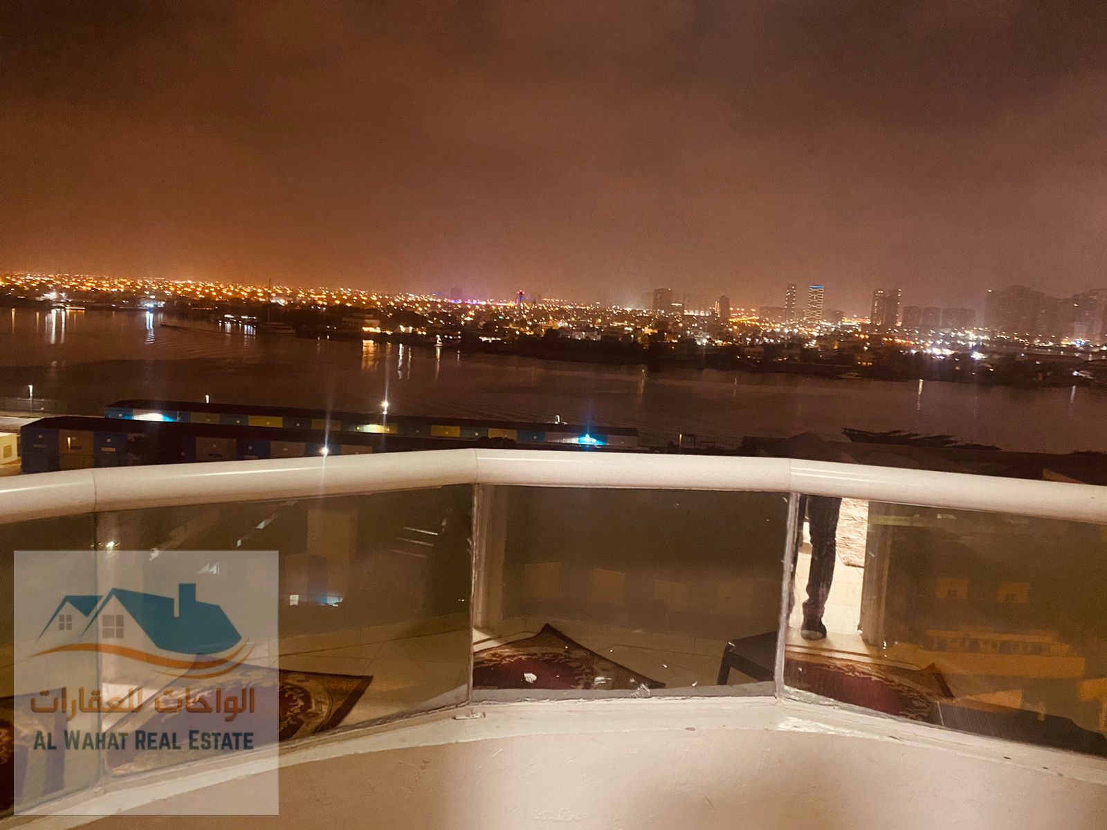A fully furnished one-bedroom apartment with a living room is available for rent in Orient Tower, Ajman. The price is AED 4500 per month, including al