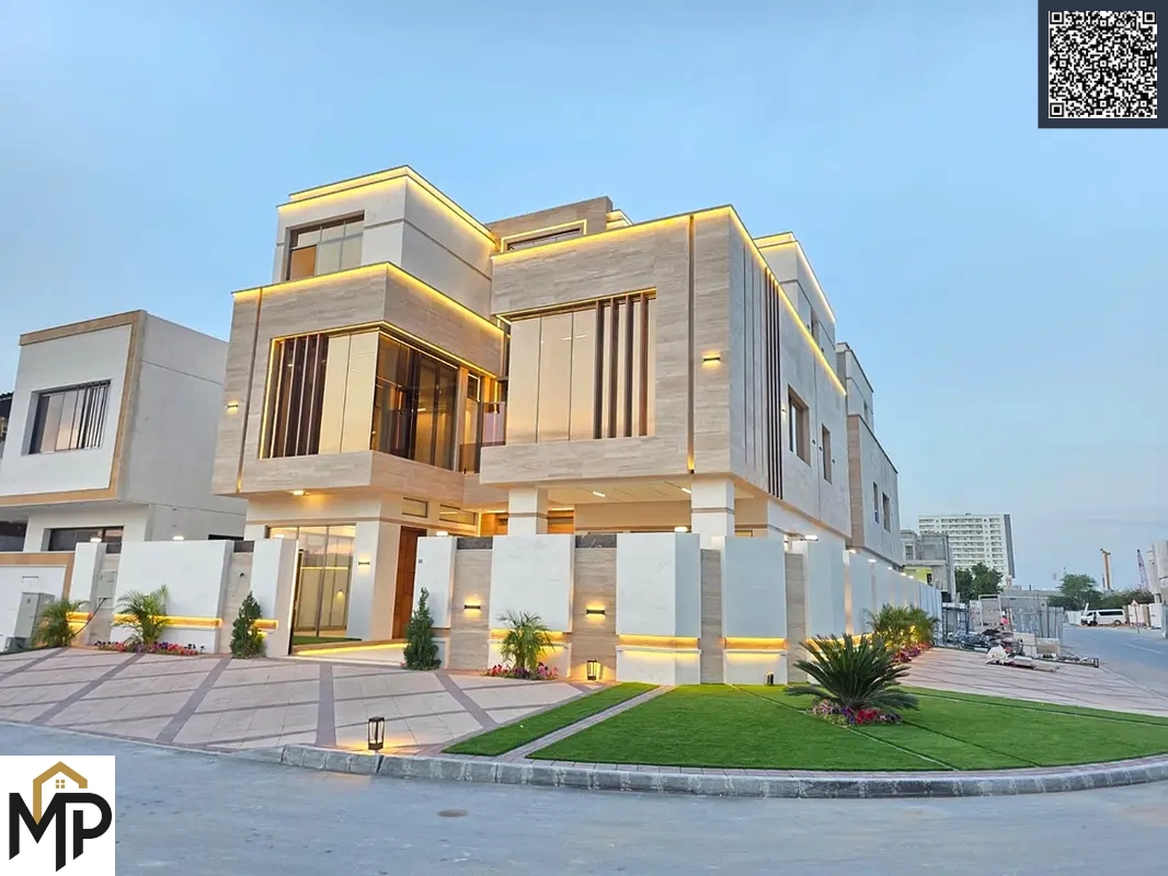 Luxurious, fully-serviced, modern villa with 7 bedrooms | Private pool and elevator | Prime location in Al Yasmin