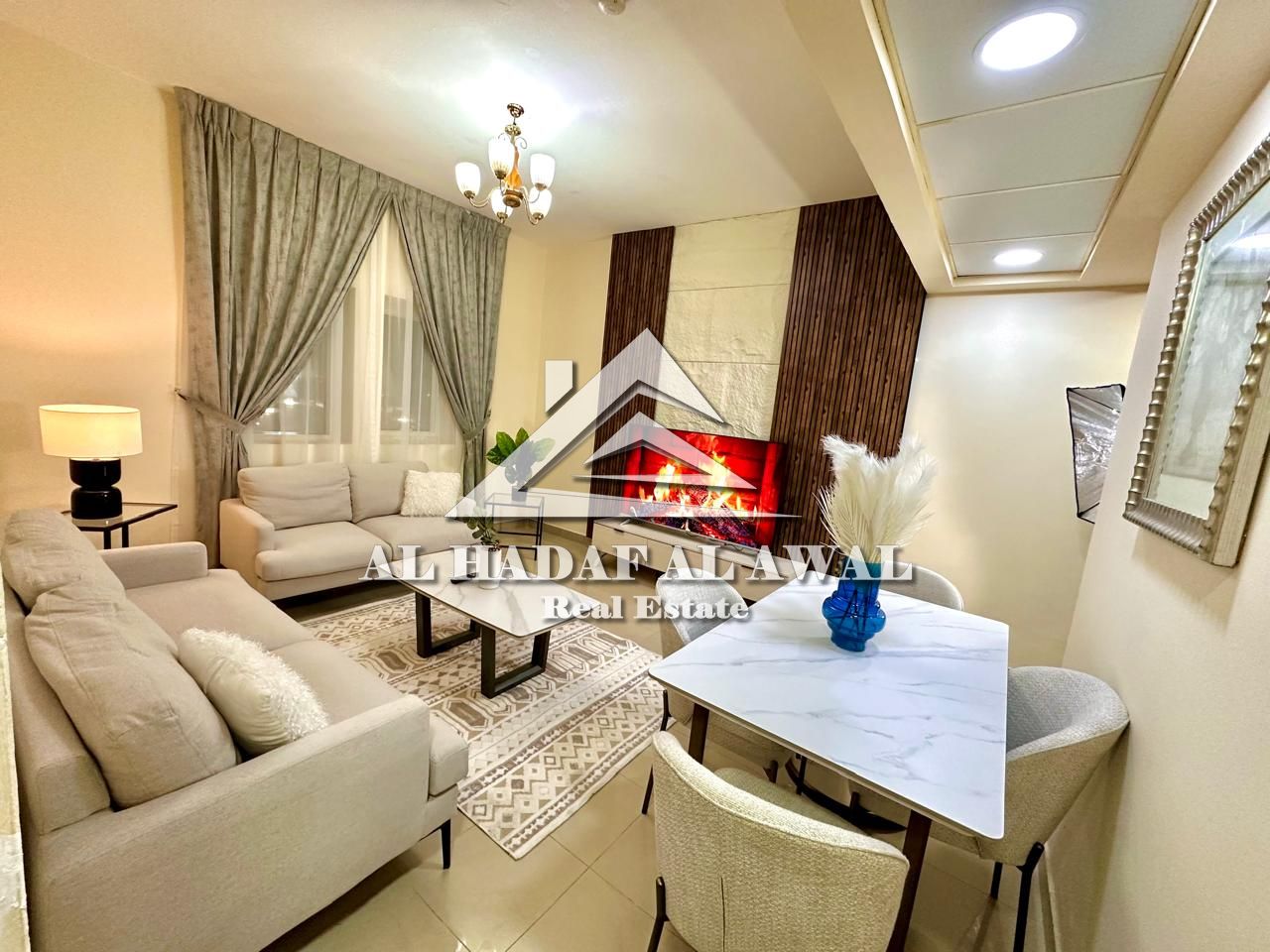 One bedroom and living room available in Al Majaz 3, first occupancy, with balcony and view. Rent 5800 including all bills.