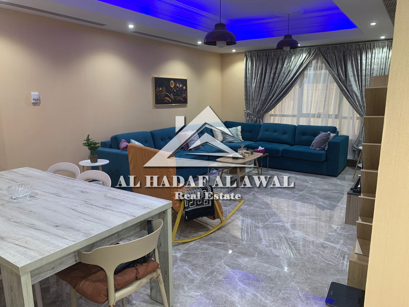 For monthly rent, 2room and a hall in Al MAJAZ3 area with free internet