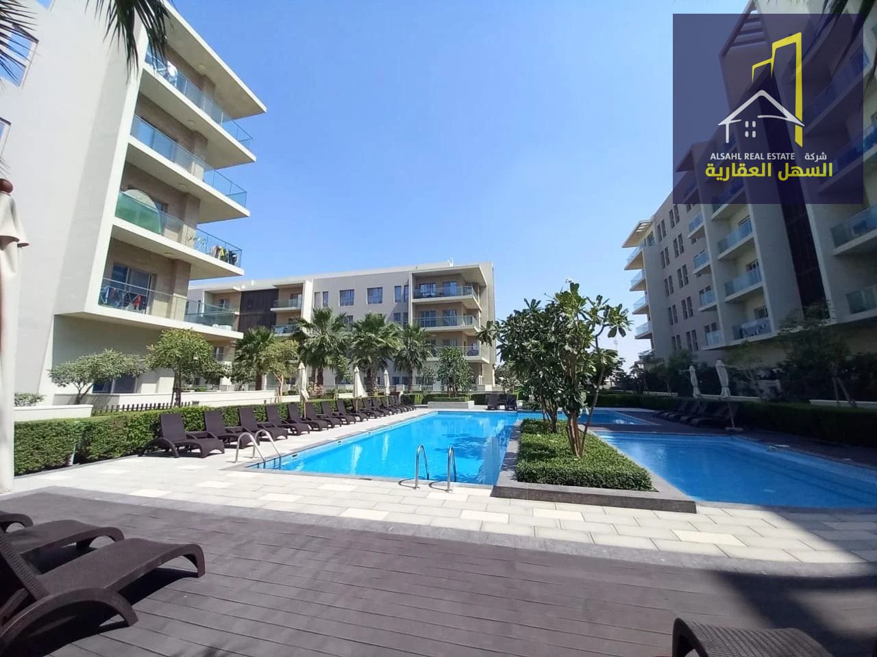 One-bedroom apartment, upscale lifestyle, children's play areas
