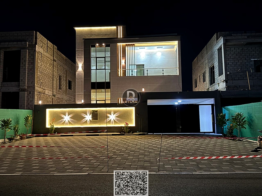 Villa for sale | 4 bedrooms | Built-in wardrobes | Modern design | Custom finishing | Large setback | Al-Haliou area | Price includes registration fee