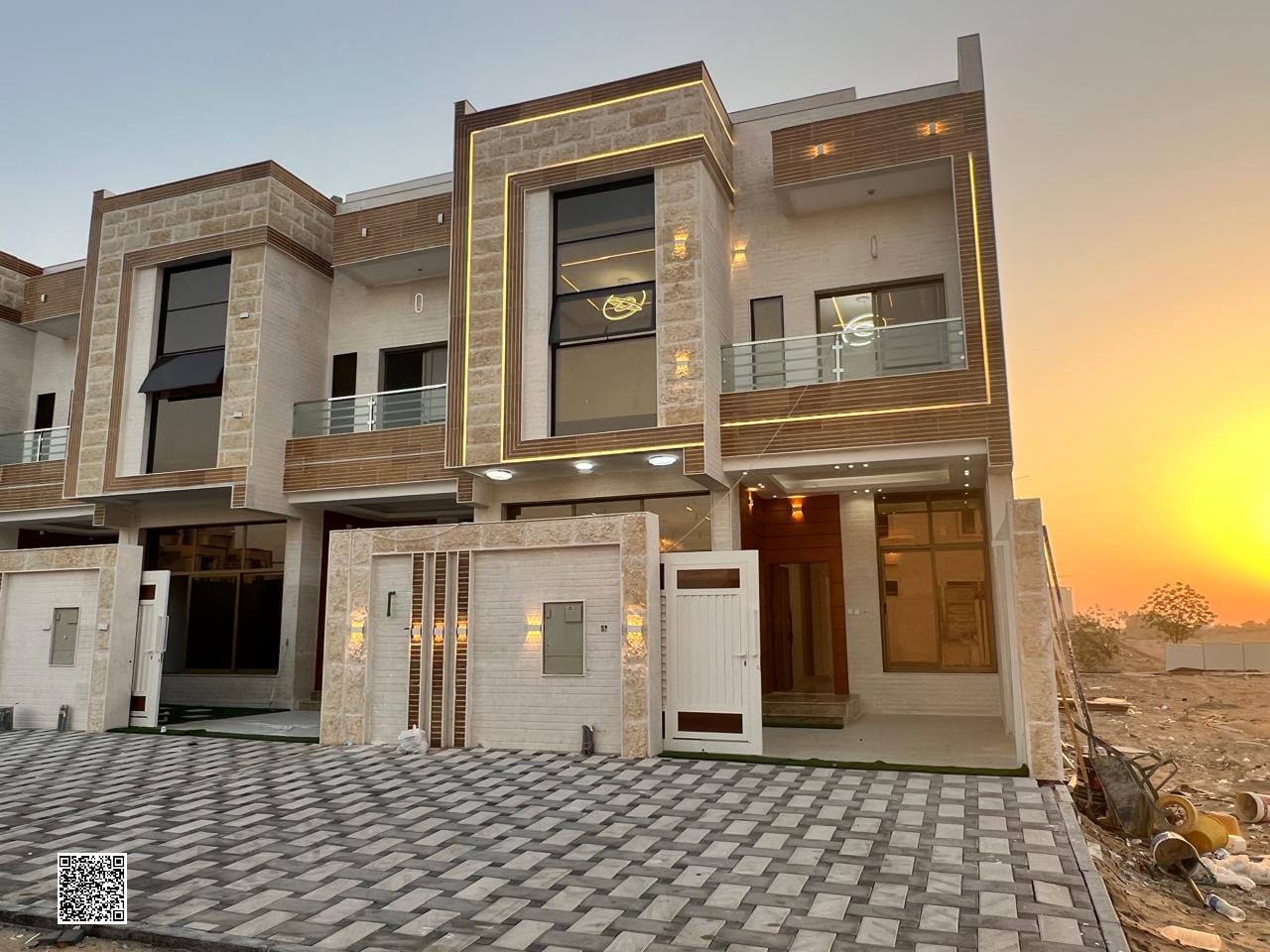 Villa for rent in Al Helio, Ajman. 4 master bedrooms, majlis, living room, maid's room, and storage.