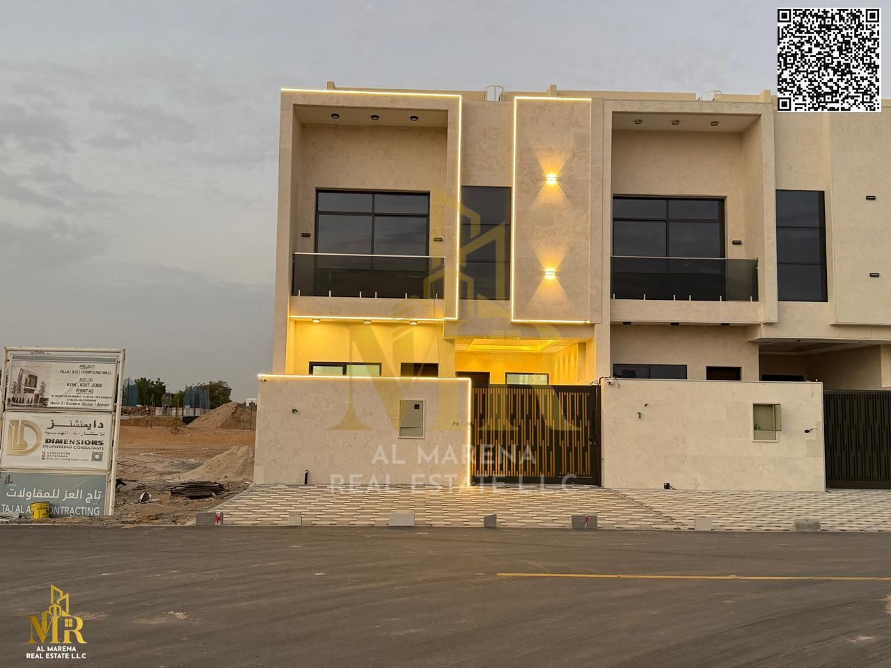 Super modern villa, two floors and roof, 4 master bedrooms, majlis and living hall with spacious layout, luxurious finishes, prime location, price inc