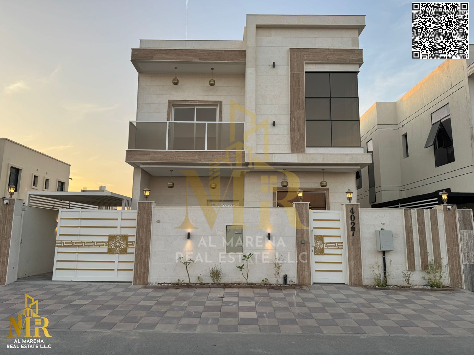 Own a villa now in a prime location in Al Zahia, 5 master bedrooms, modern spacious design, quiet and convenient location, price includes electricity