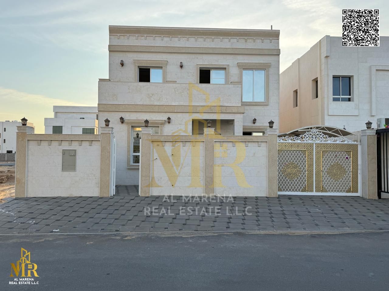 Villa in Al Zahia near the mosque, 4 master bedrooms with practical and comfortable layout, prime quiet location, excellent price 1.4M, ideal for livi