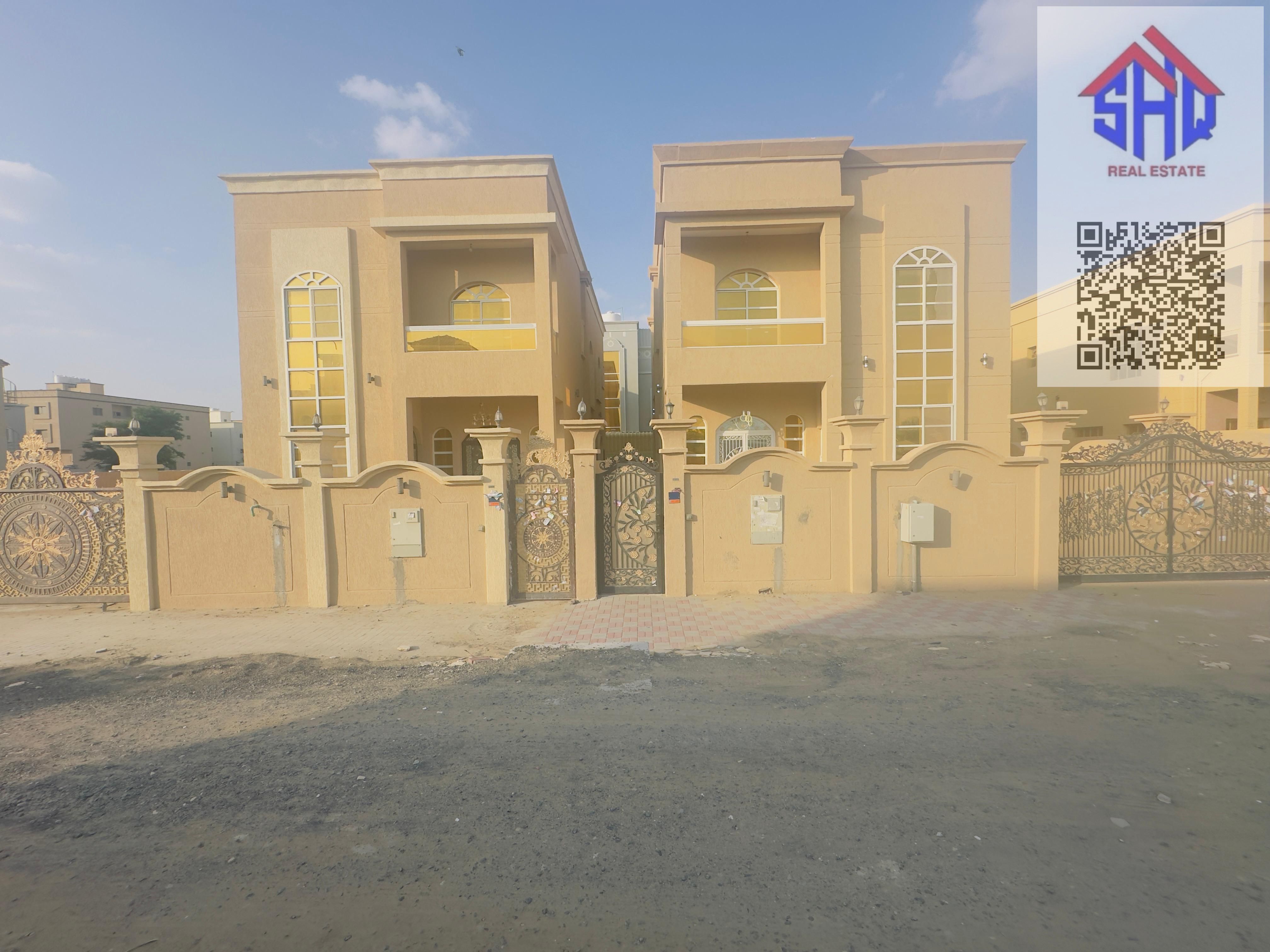 Villa for sale in Al Rawda area, next to a mosque and opposite an amusement park. Includes water, electricity, and air conditioning. Five rooms, living room, maid's room, and storage room.