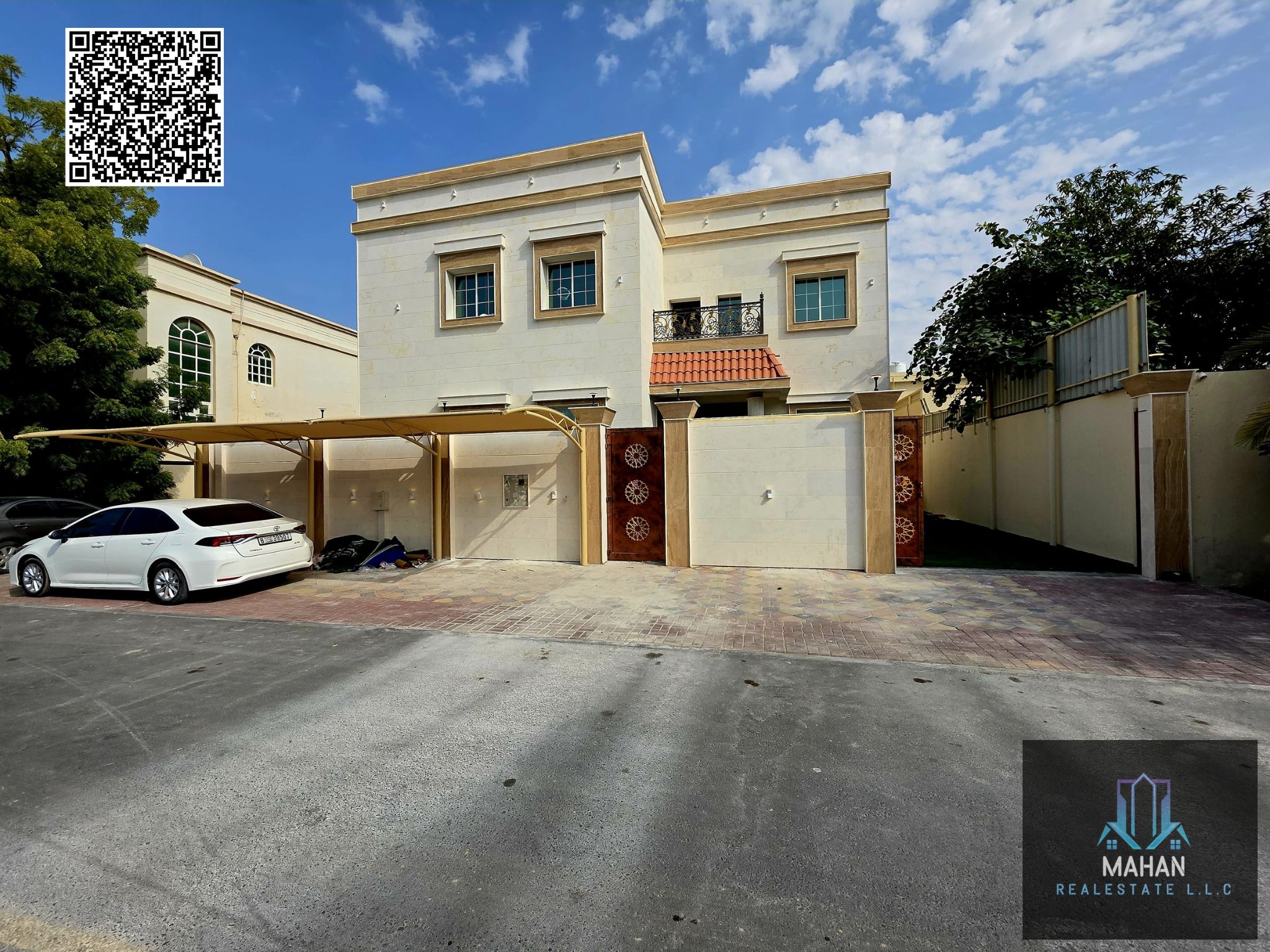 A luxury villa for sale in Al Rawda 2 – Ajman, located in a prime area near Hisn Al Ridan, within a well-established residential community offering privacy, tranquility, and easy access to main roads and essential services