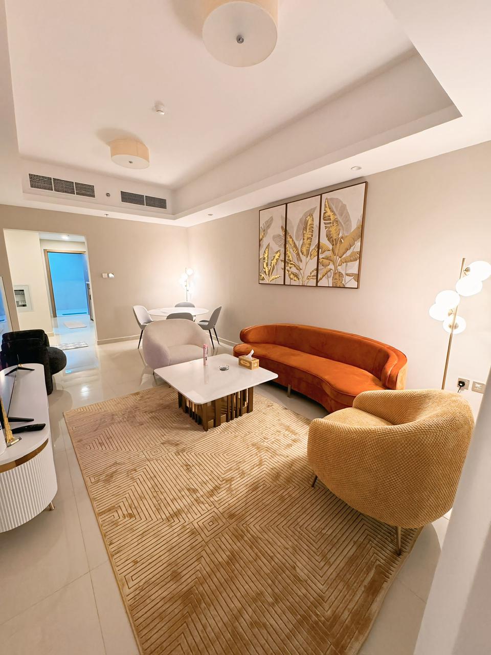 For rent in Ajman: One bedroom and living room in Gulf Tower, all utilities included. VIP furnished, with gym, swimming pool, and parking card. Price: