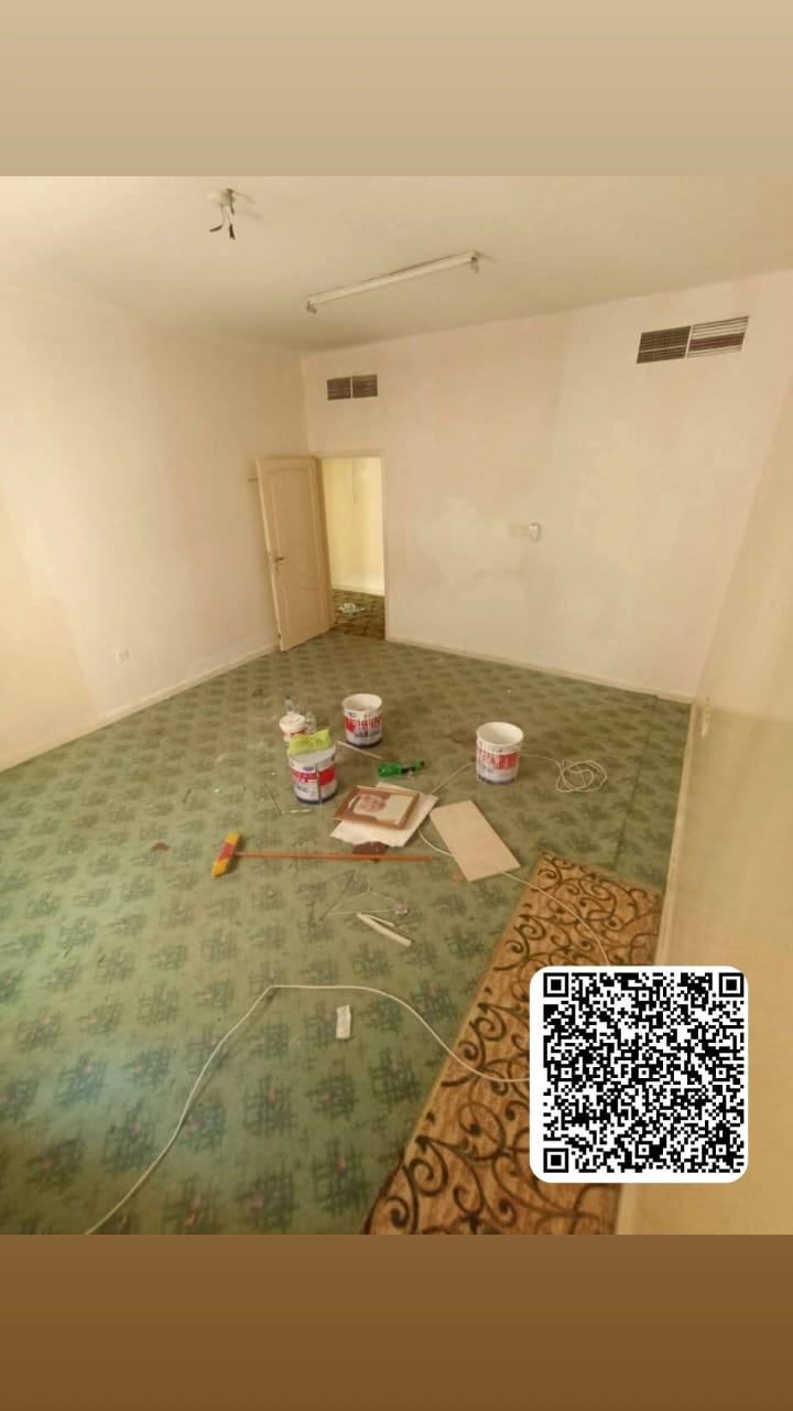 For annual rent: A spacious one-bedroom apartment with a separate living room, balcony, and entrance in Al Nuaimiya 1, Ajman.