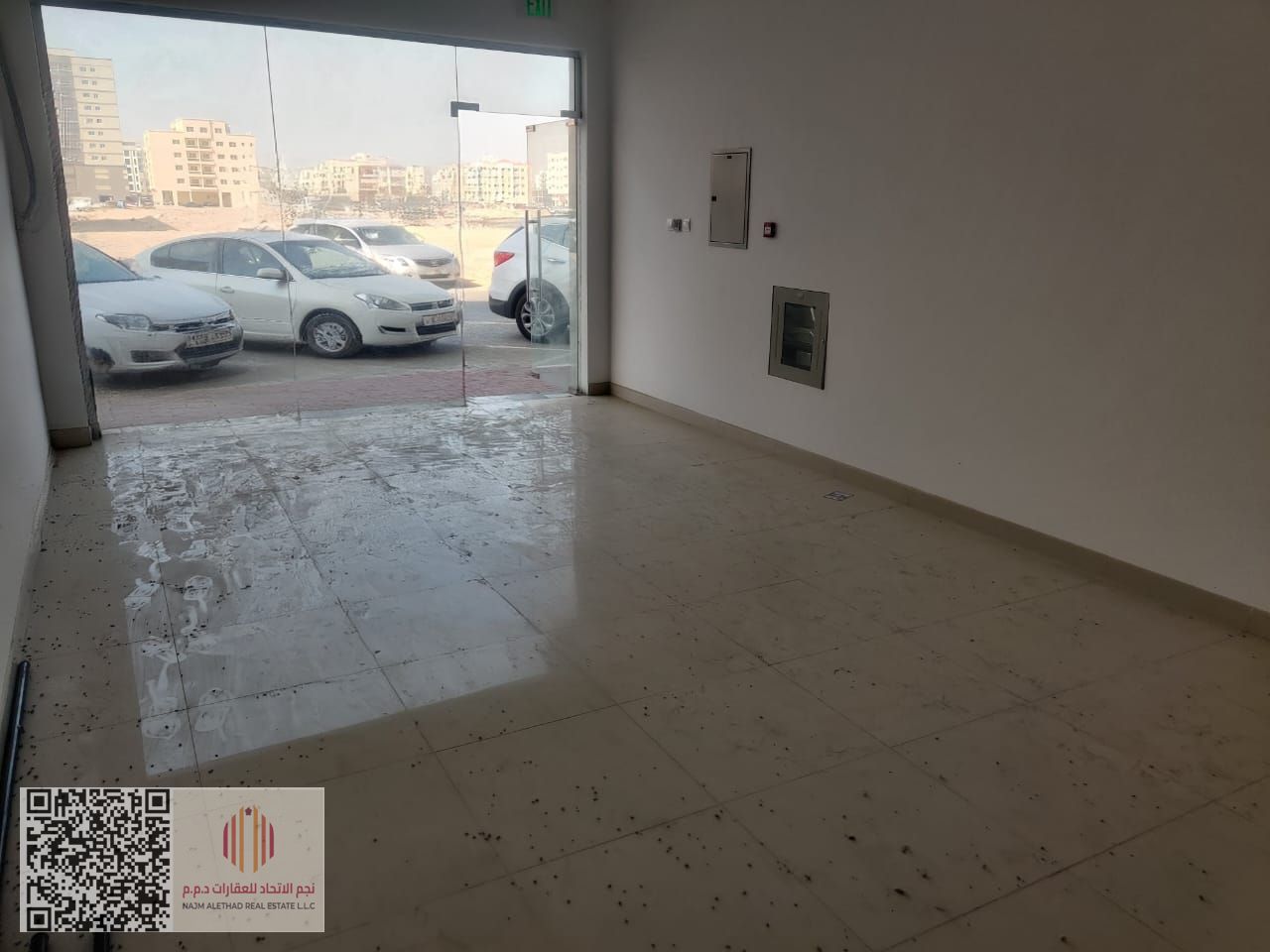 A commercial shop available for annual rent, located in Ajman Emirate – Al Jurf 3 area. It features a spacious layout and a strategic location in a vi