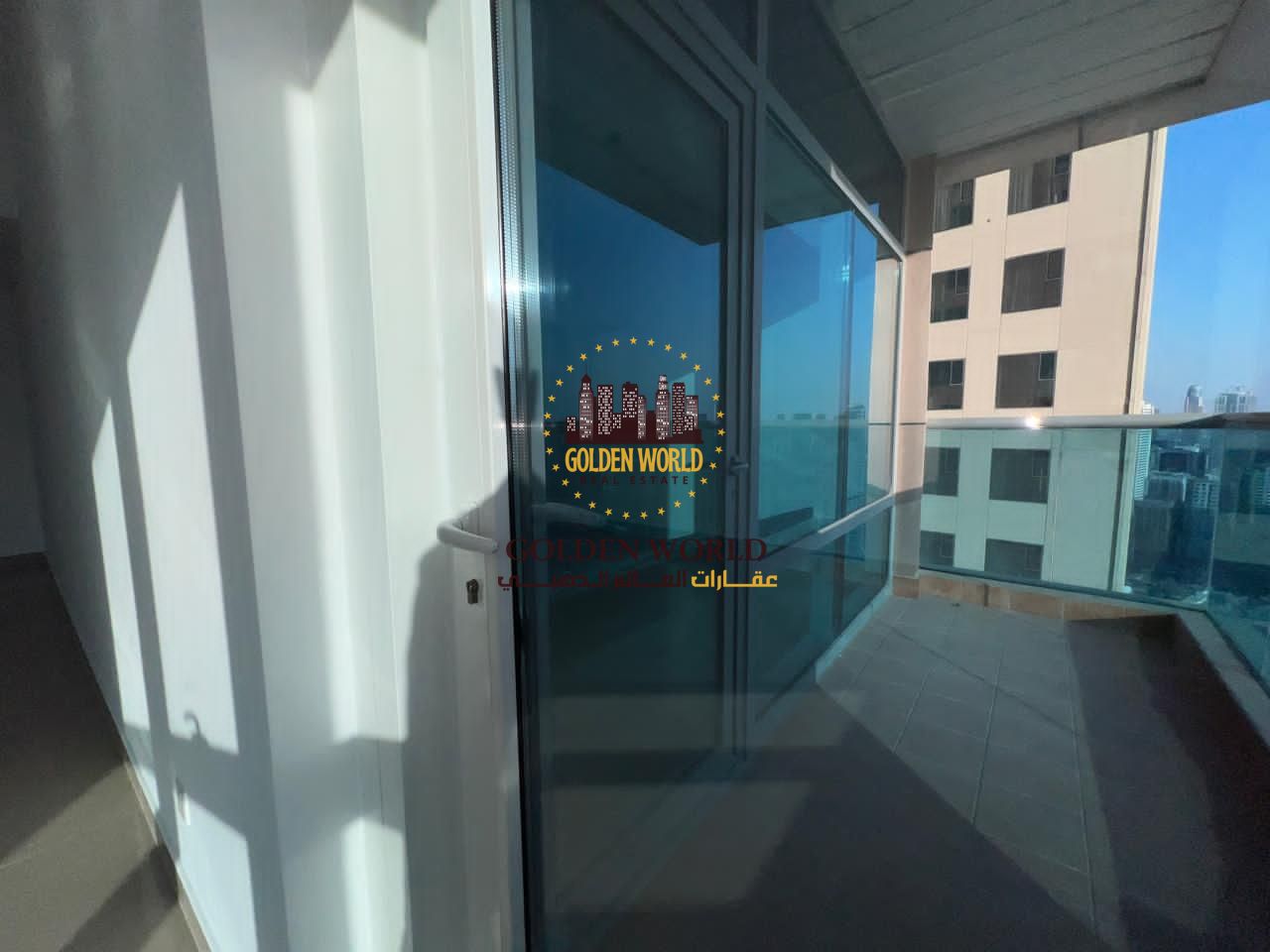 2BR apartment on Al Khan Corniche with balcony, free AC & maintenance, master bedroom, 3 bathrooms, built-in wardrobes, storage, parking, front view &