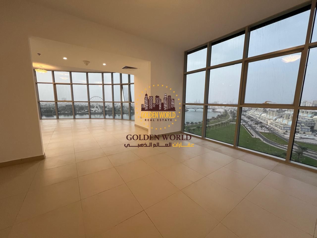 Brand new 3BR apartment in Al Majaz 1 with large balcony and parking. 3 master bedrooms, maid’s room, storage, super finishes, full panoramic sea & ci