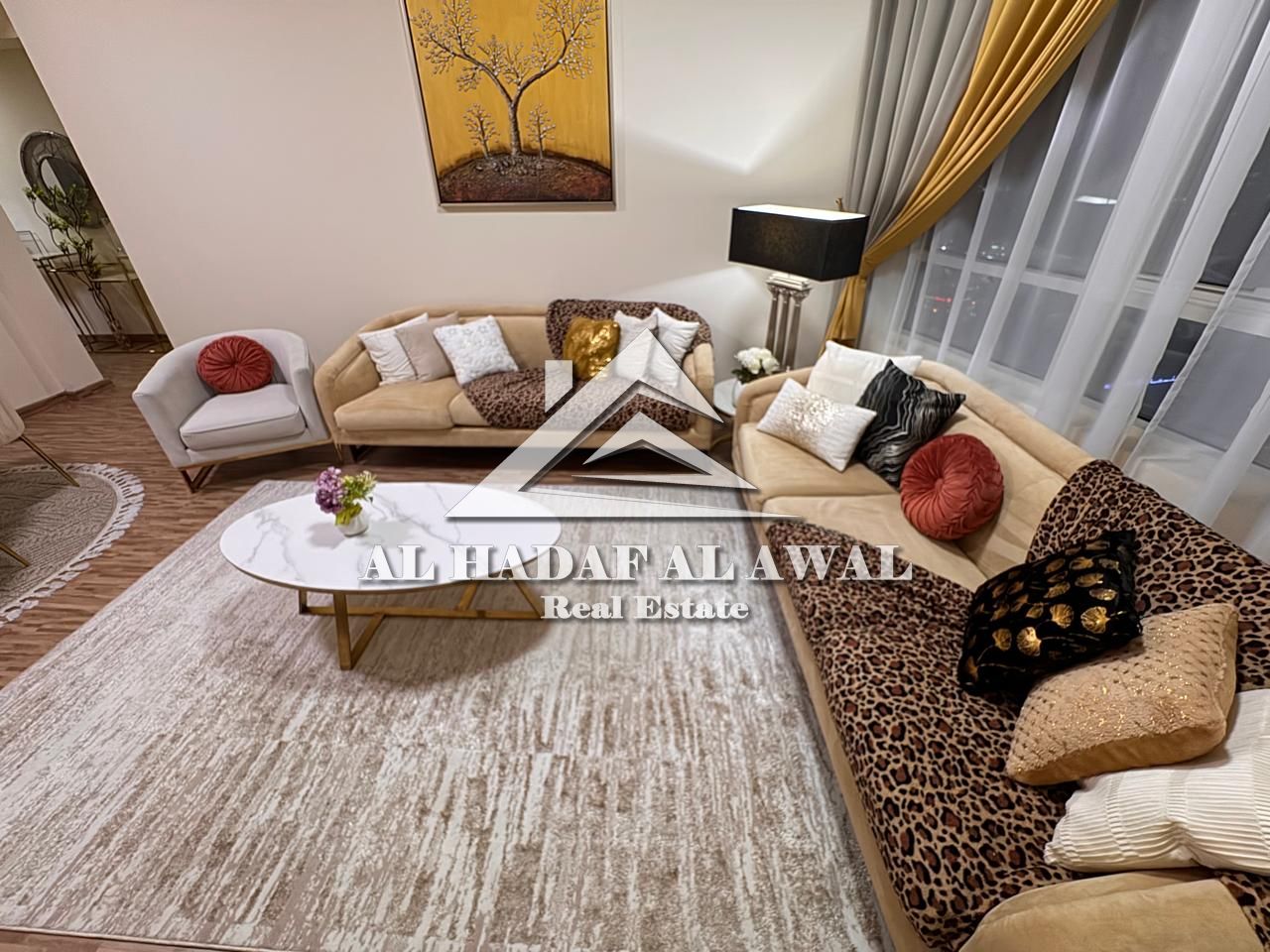 Two-bedroom apartment with a living room for rent in Al Shati 1 area. Rent is 8500 including internet only. Ready for immediate occupancy.
