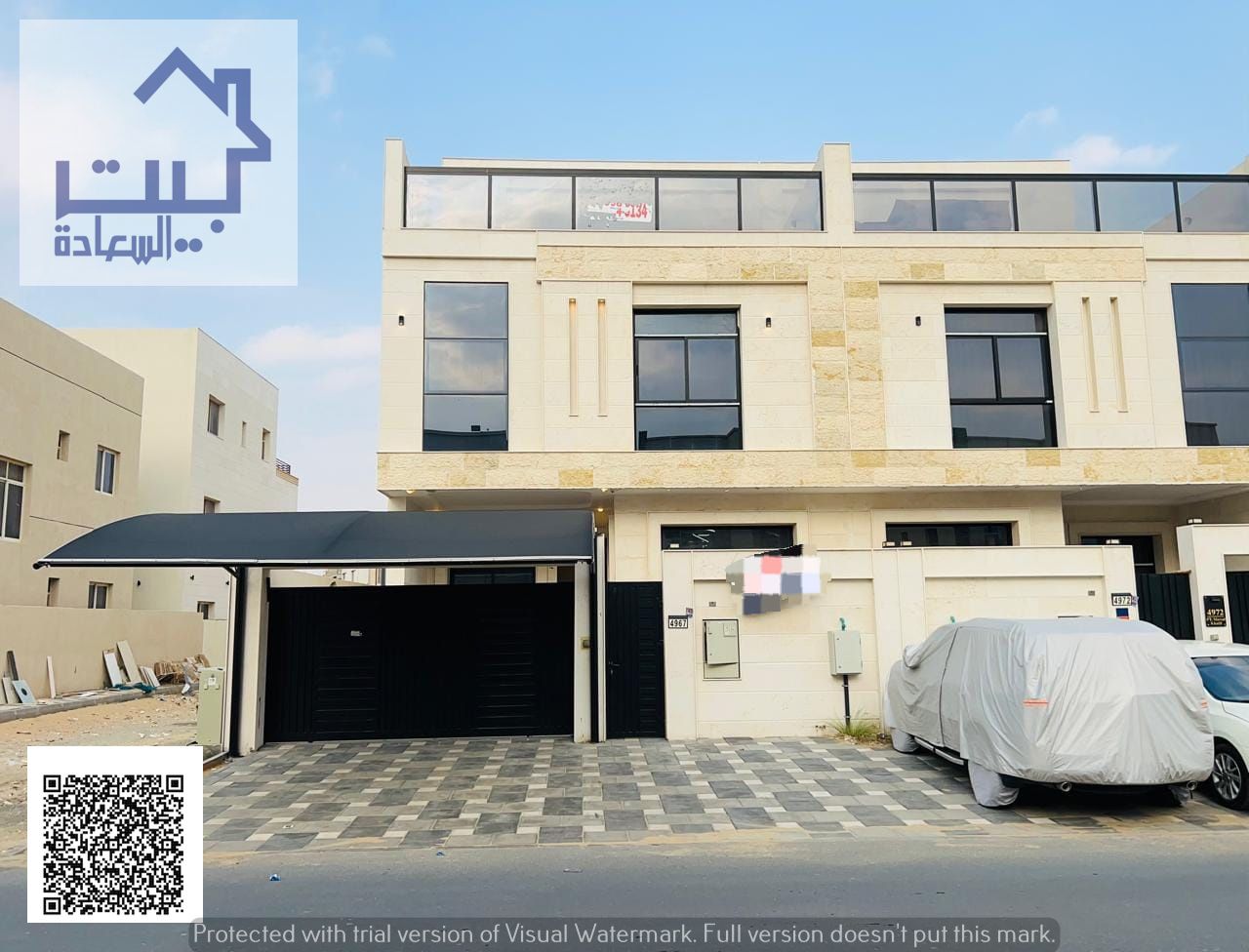 Townhouse villa for rent in Al Zahia, Ajman. 5 bedrooms + living room + majlis + roof terrace. Ready to move in immediately.