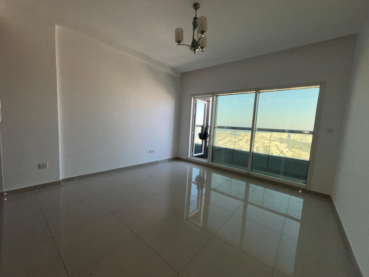 Two master bedrooms apartment with living room and balcony in Al Khan, first tenant after maintenance, stunning sea view, maid room, 3 bathrooms, rent