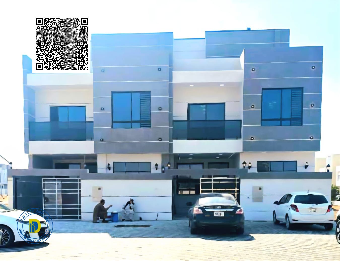 For sale: 5-bedroom townhouse with a roof terrace, modern finishing, in Al Helio area, Ajman. Price includes registration fee.
