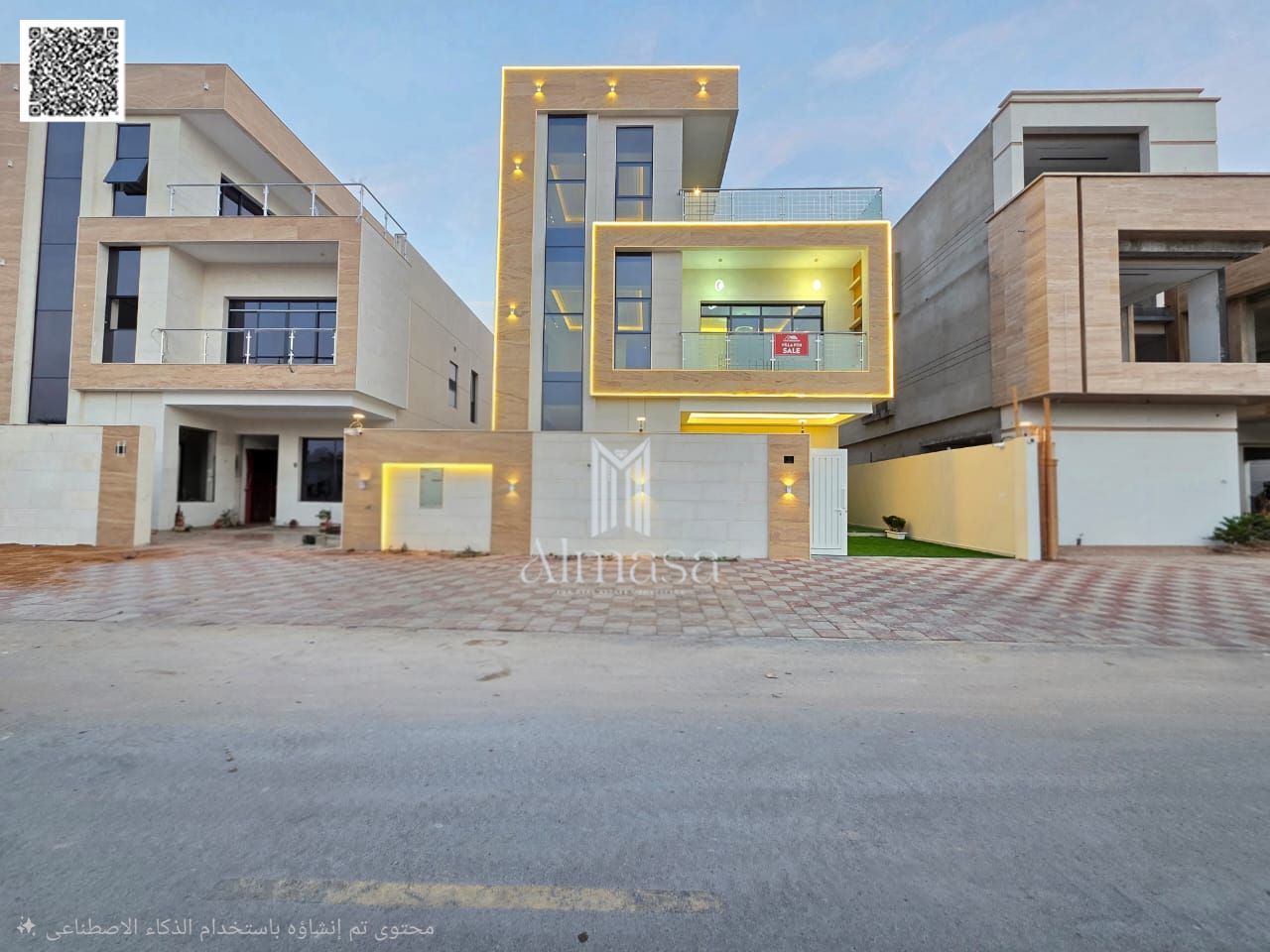 Two-story villa with a rooftop terrace and swimming pool. European design, high-end finishing, prime location directly opposite Al-Hamidiyah Park.