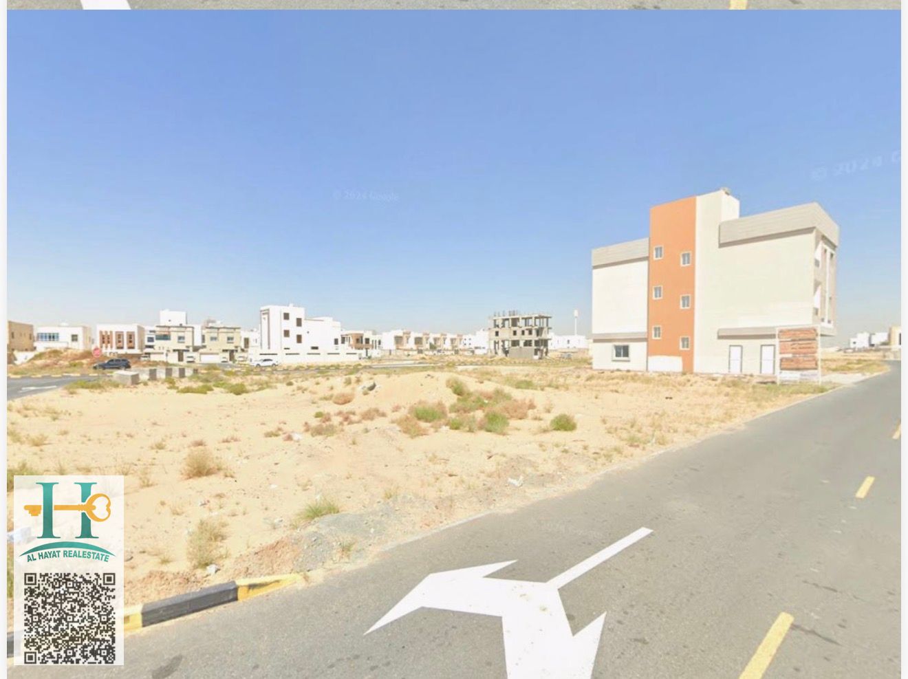 Corner Invested residential land for sale in – Ajman Location / Zahya Area / 4,127 SQFT Price: 920,000 Land Permit / G+2 Free Hold all Nationaliti