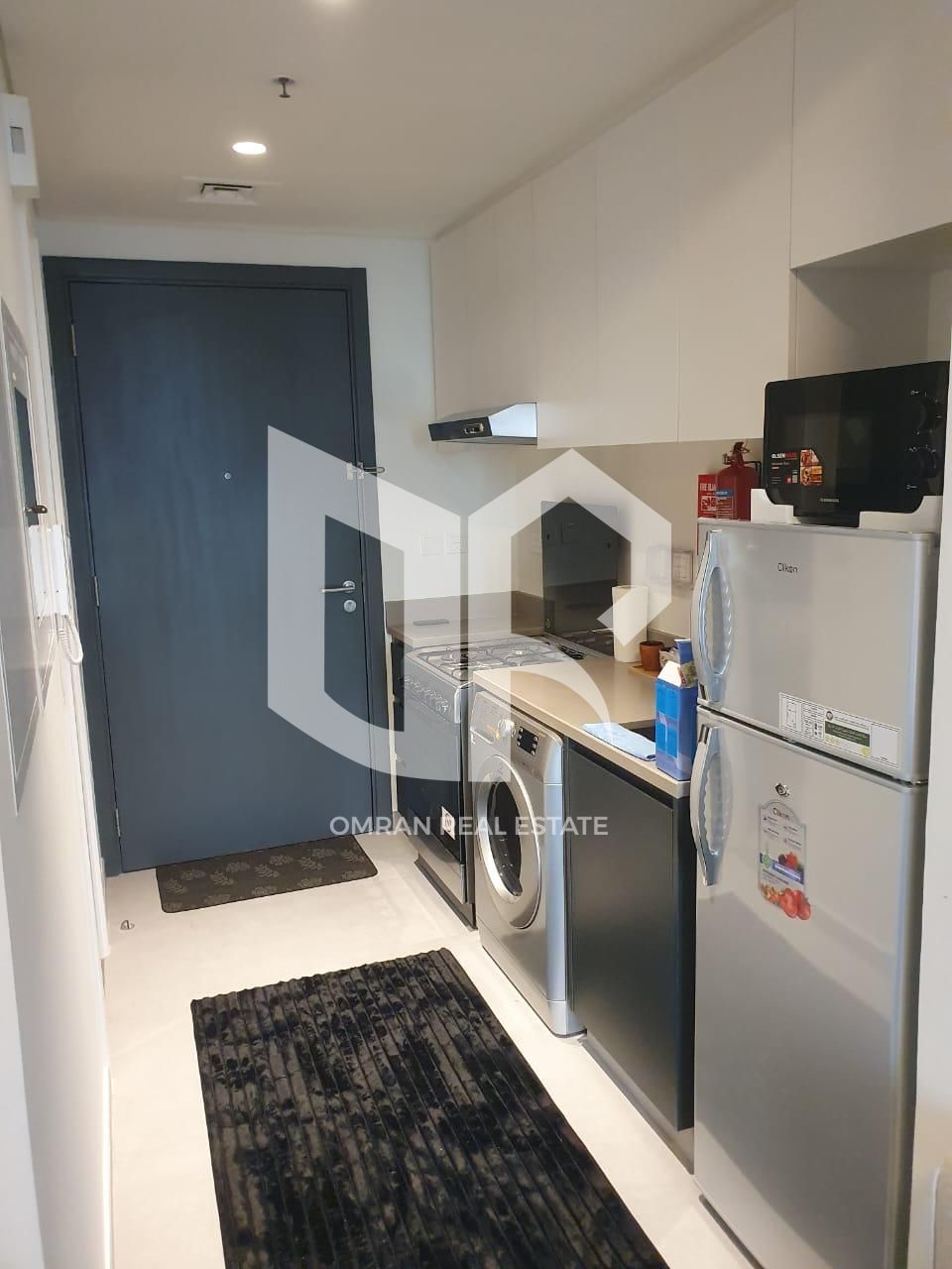 Invest now in a furnished studio in Aljada, ready for immediate occupancy or investment | Freehold ownership for all nationalities
