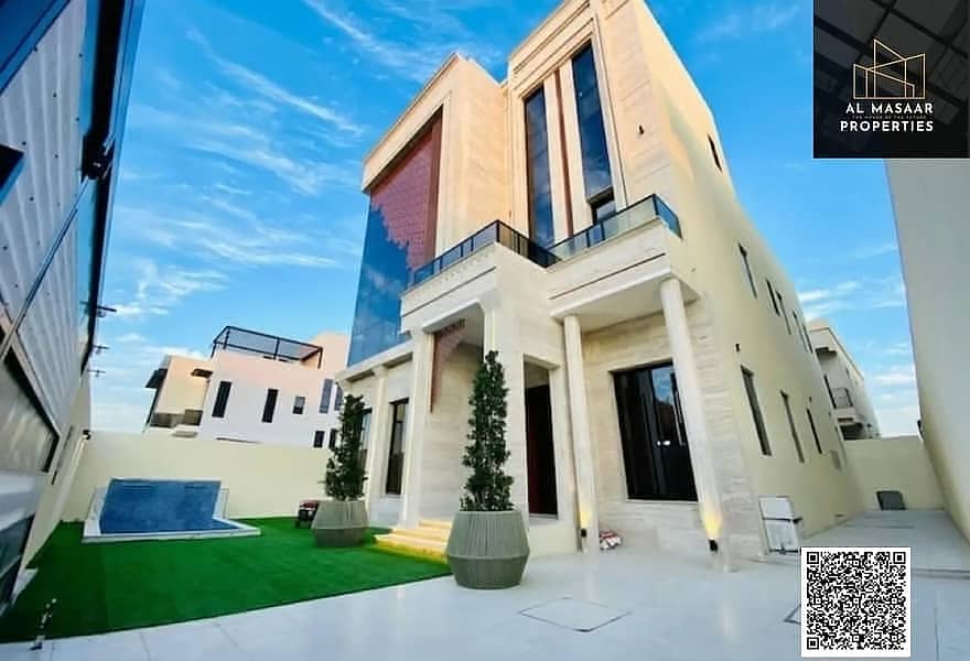 Villa with all registration and ownership fees included, ready to move in, in one of Ajman's most prestigious areas, freehold ownership.