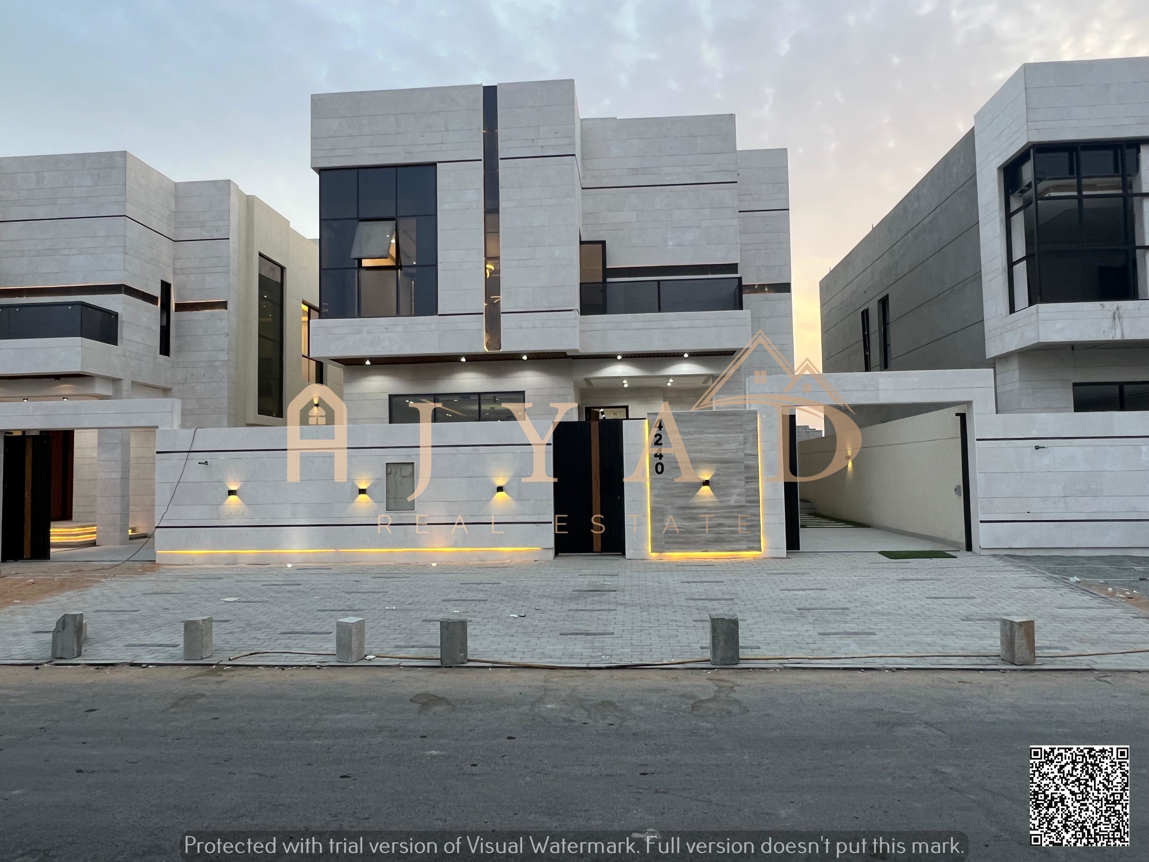 Brand new two-story villa with super deluxe finishing in Al Helio 2, Ajman. Includes registration and ownership fees, plus a swimming pool.