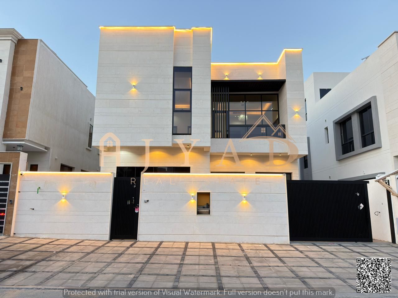 For Sale: Brand New Villa in Al Yasmeen, in the Al Saada Project, near the park, mosque, and Sheikh Mohammed Bin Zayed Road. Two floors plus a roof te