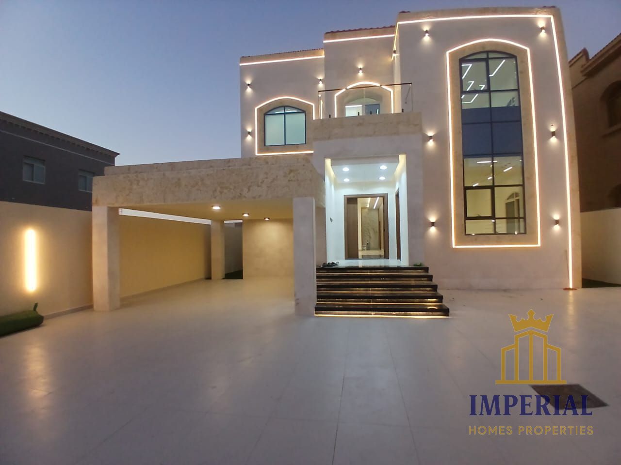 A luxurious villa for sale in Al Muwaihat 1, Ajman, boasting an exceptional location directly behind Nesto