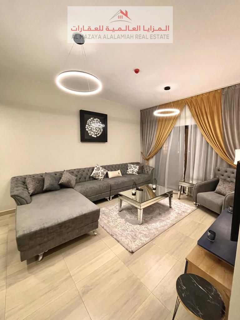 For monthly rent - fully furnished tow-bedroom apartment - new - Sharjah - Al Taawoun - with internet