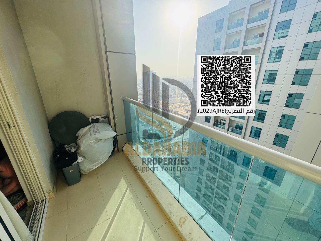 apartment with a living room and partial Sharjah views is for sale in City Towers