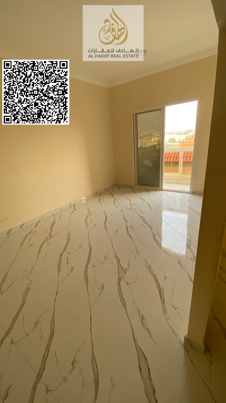 Two bedrooms, a living room, three bathrooms, a balcony, and a separate lounge. Second tenant. Excellent finishing. Located in Al Muwaihat 3, near Ajm