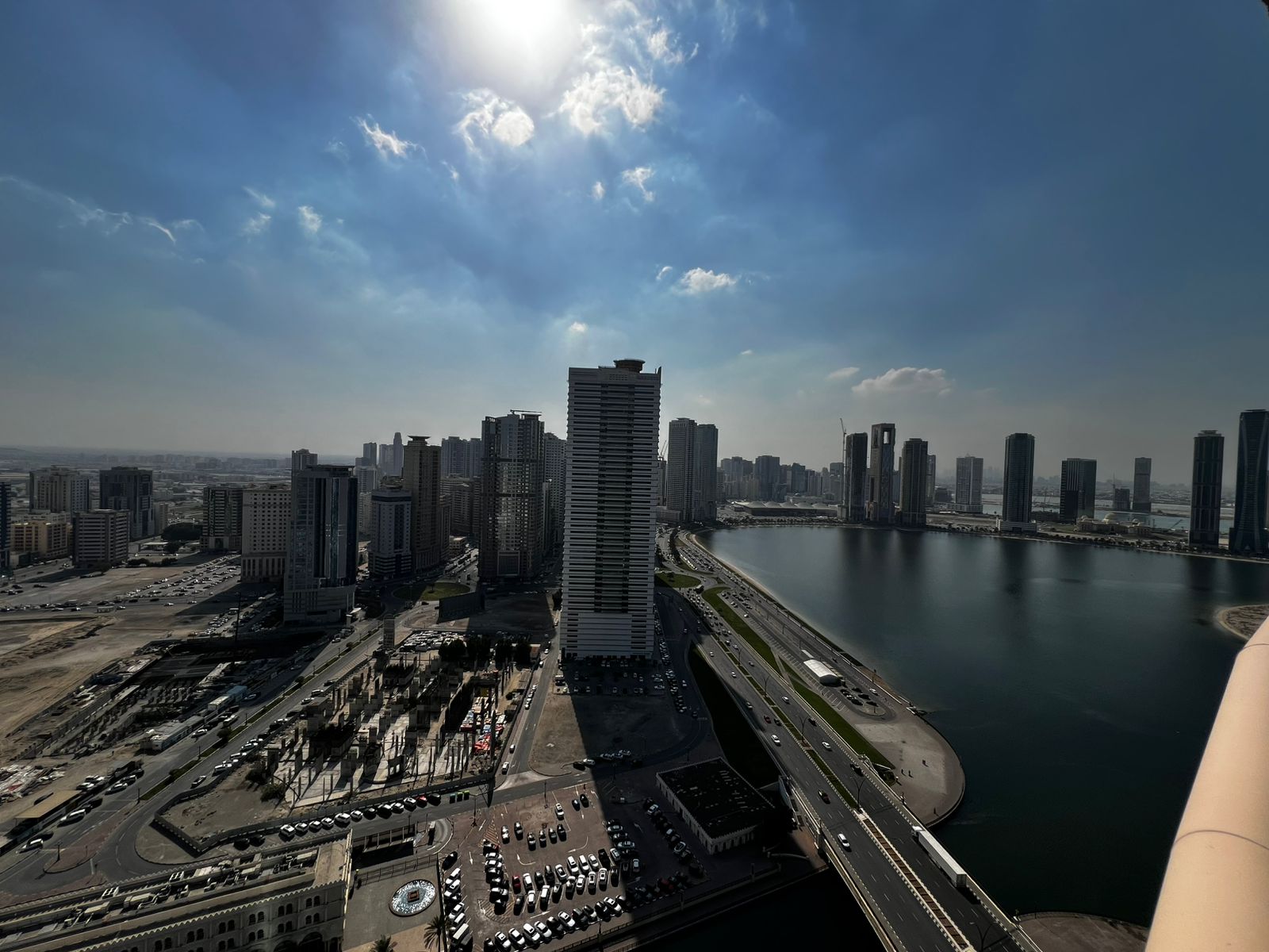 Two bedrooms and a living room in Al Khan with a sea view. Air conditioning, gym, swimming pool, and parking. Close to Dubai exit. Family building. C